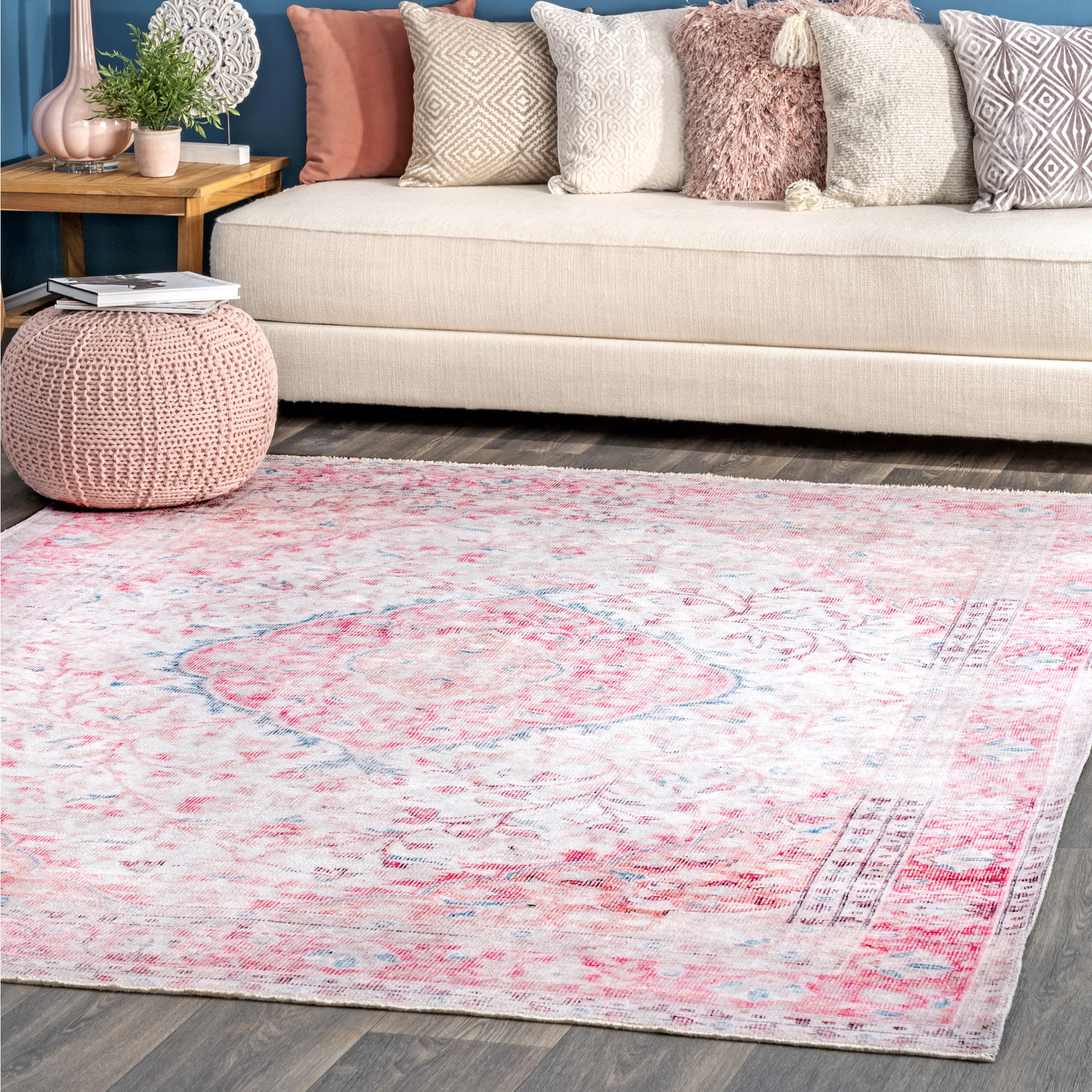 nuLOOM Patsy Vintage Medallion Machine Washable Area Rug - Image 2