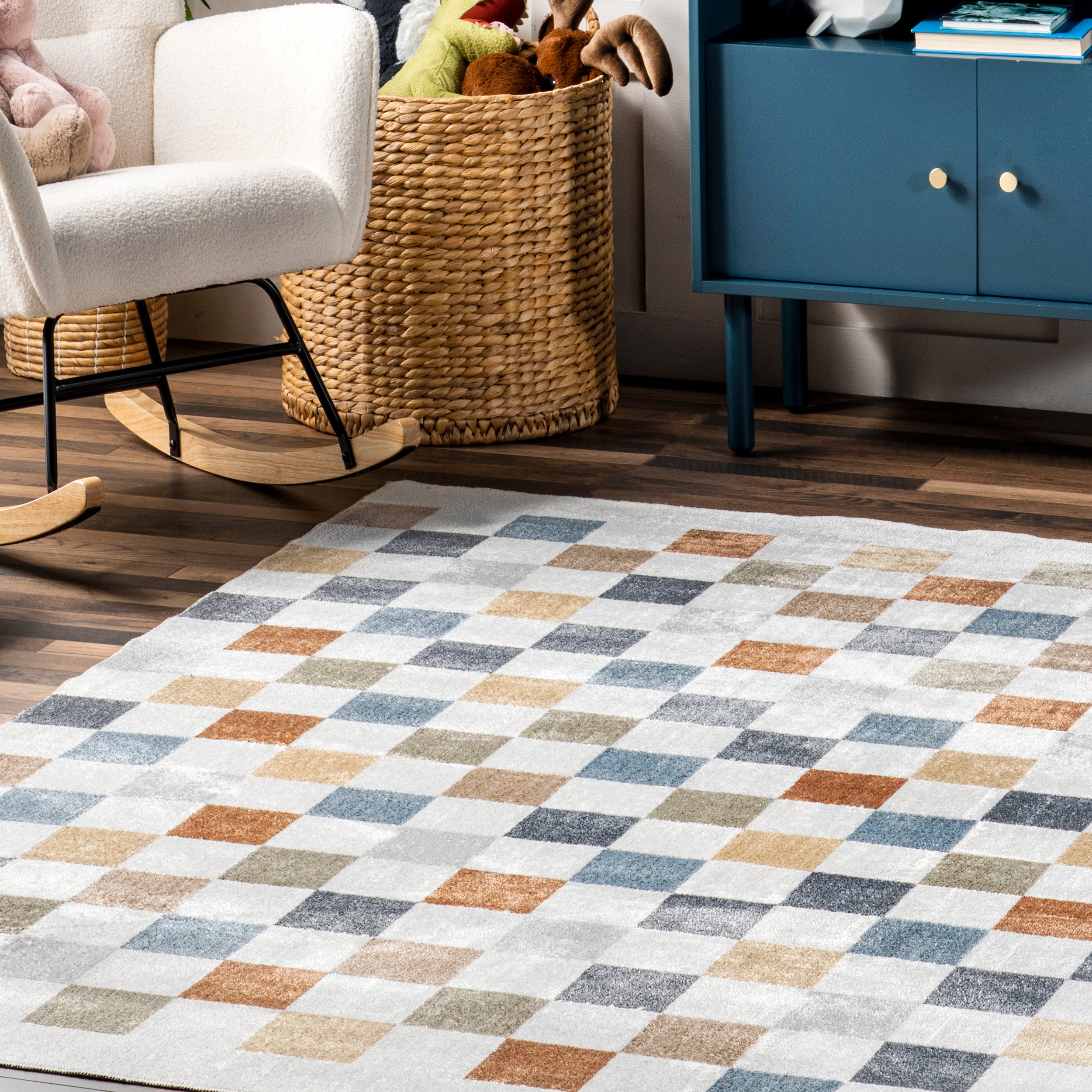 Naya Checkered Machine Washable Area Rug - Image 9