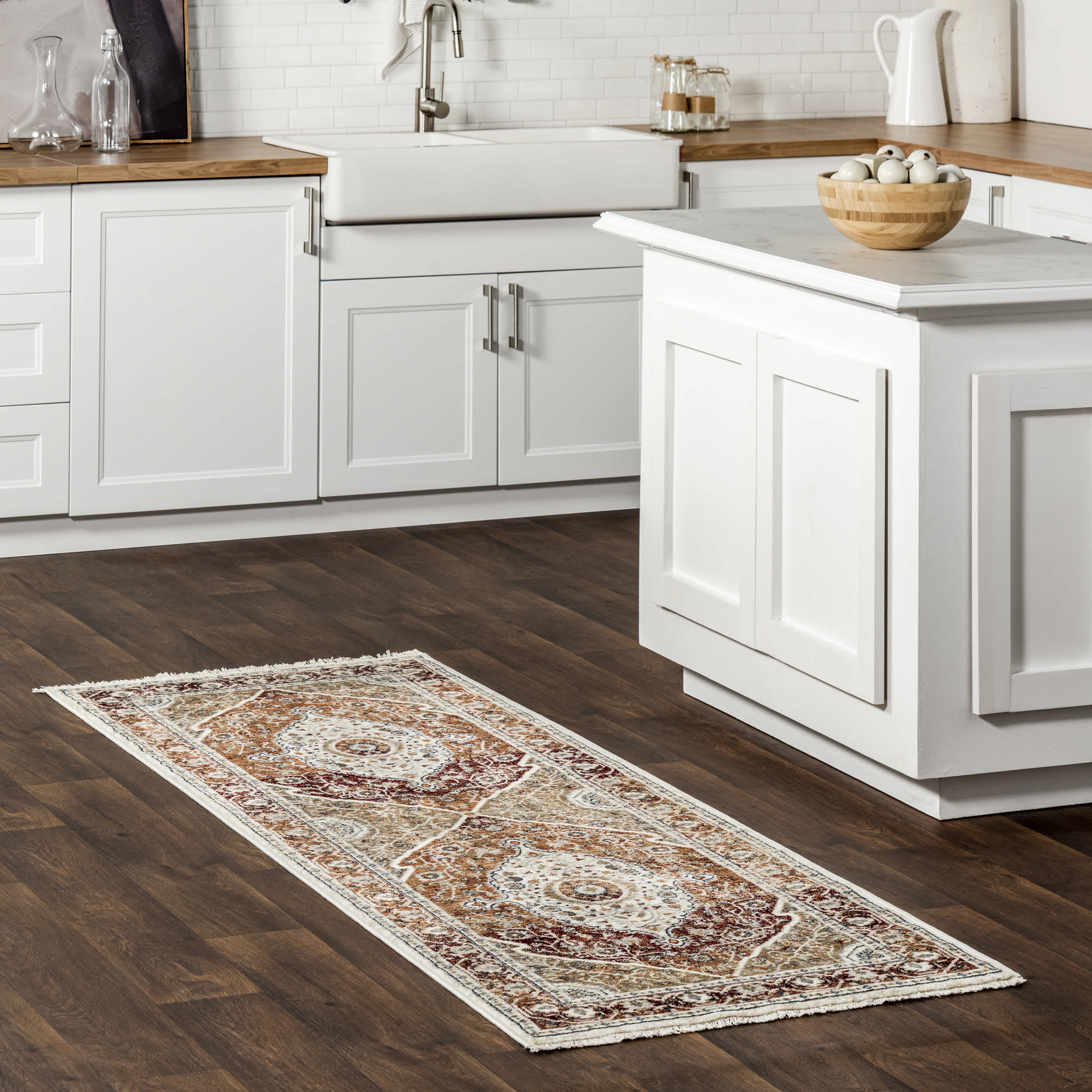 Jaime Traditional Medallion Fringe Area Rug - Image 10
