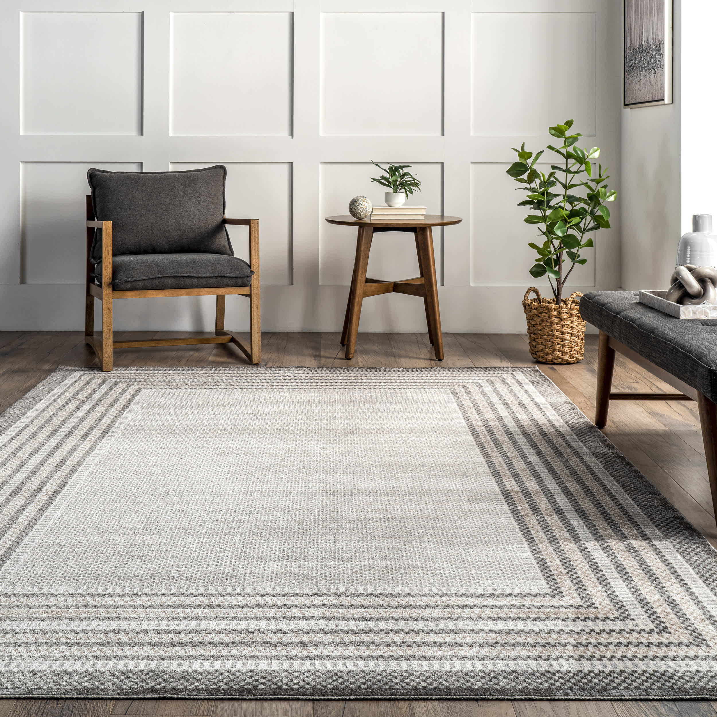 Anya Washable Bordered Area Rug - Image 8