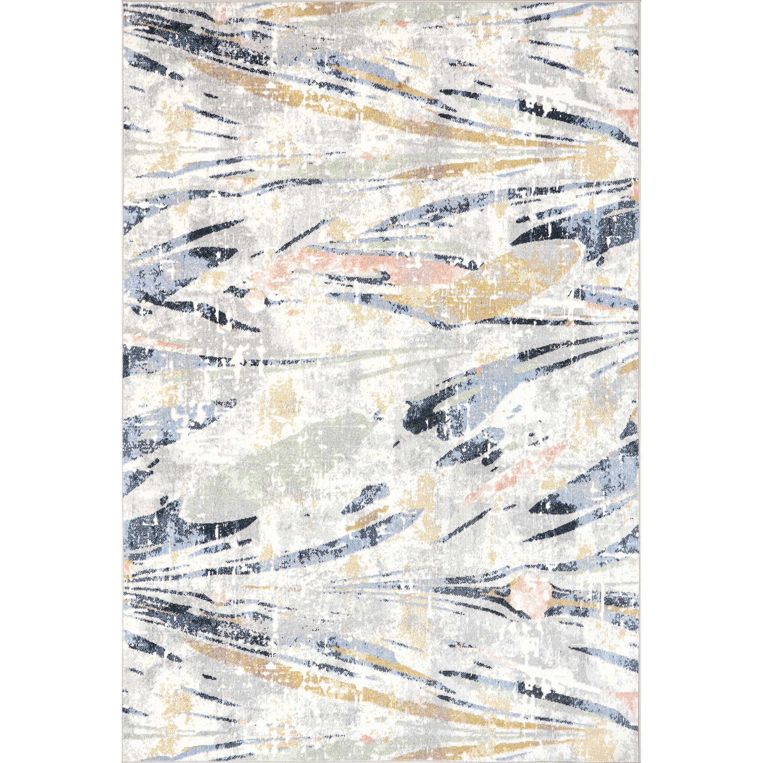 Daveign Abstract Lines Machine Washable Area Rug