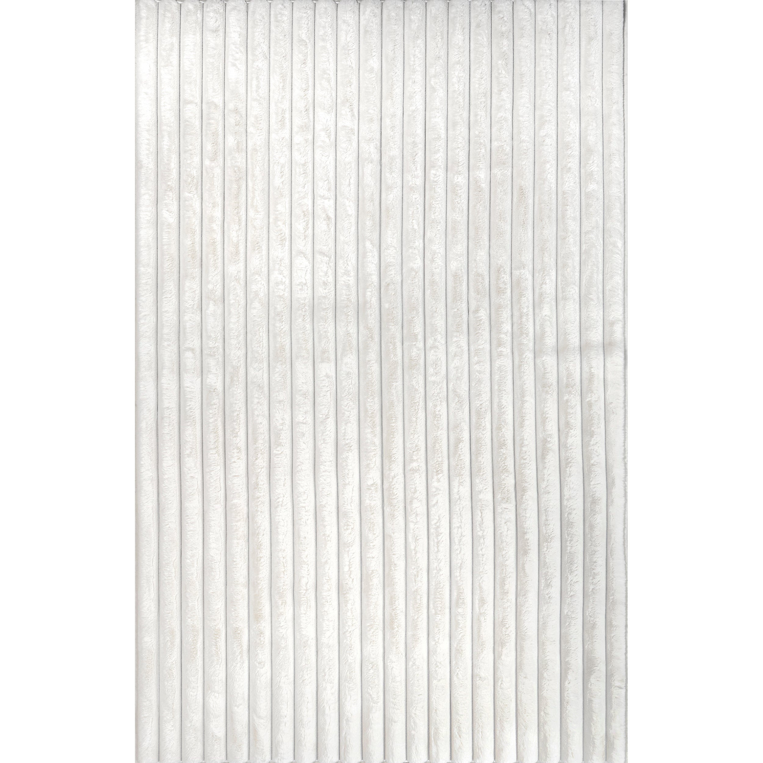 Kai Stripe Faux Rabbit Machine Washable Area Rug