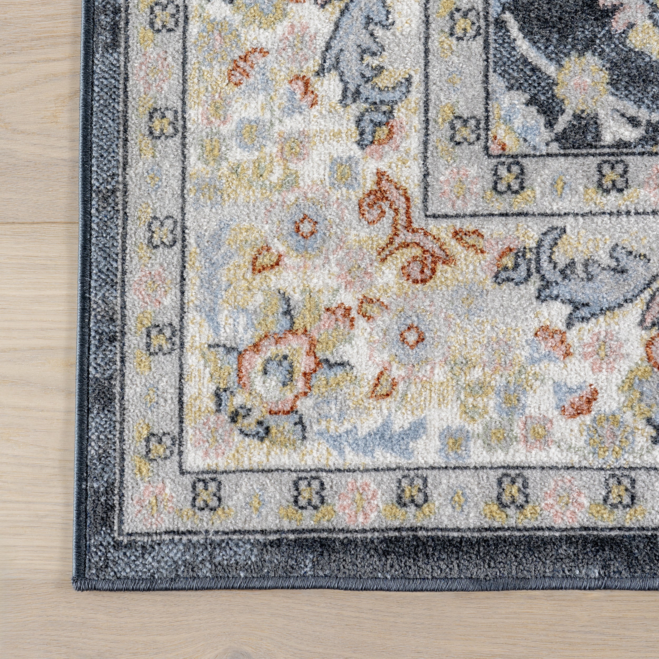 Breigh Medallion Bordered Machine Washable Area Rug - Image 6