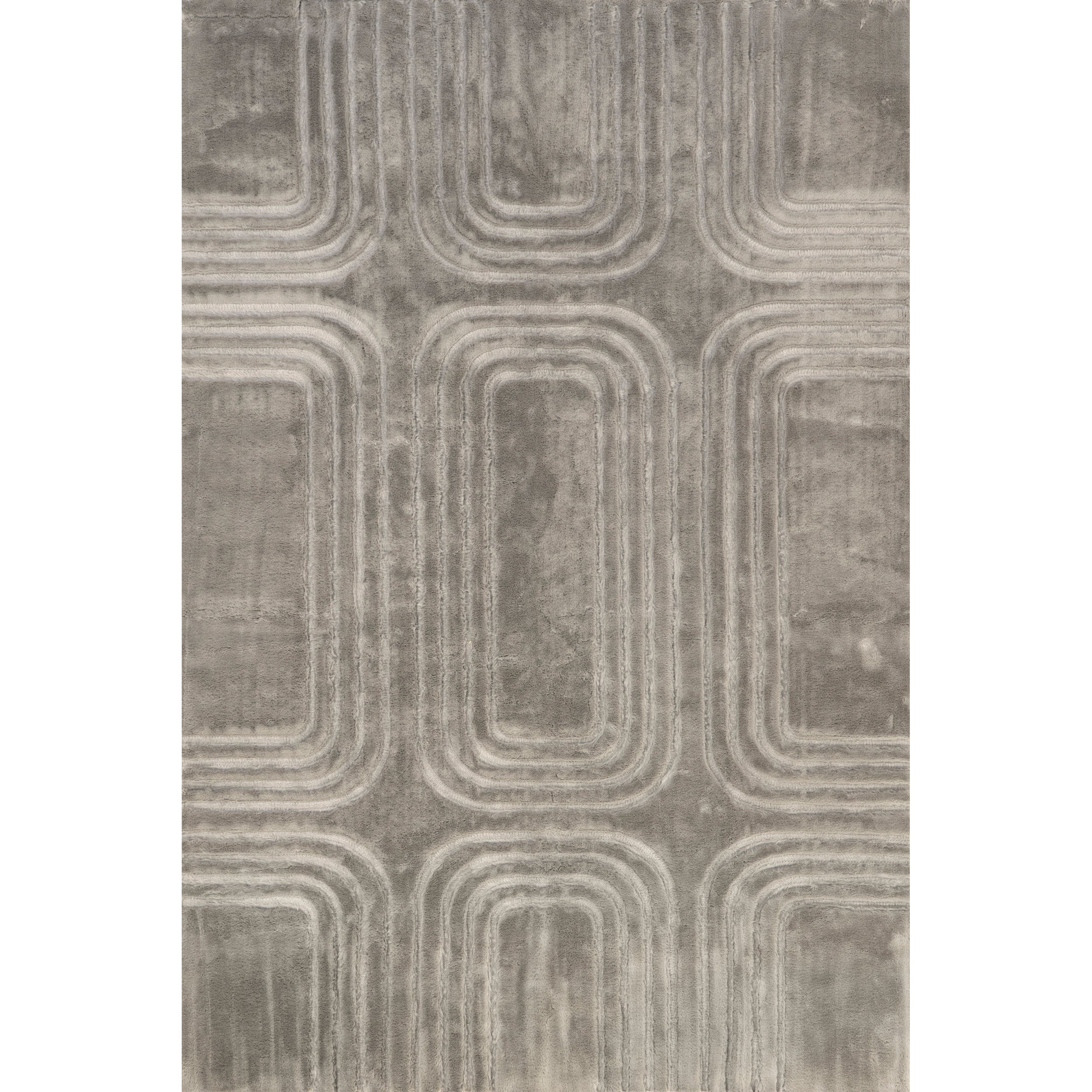 Twila Geometric Faux Rabbit Machine Washable Area Rug