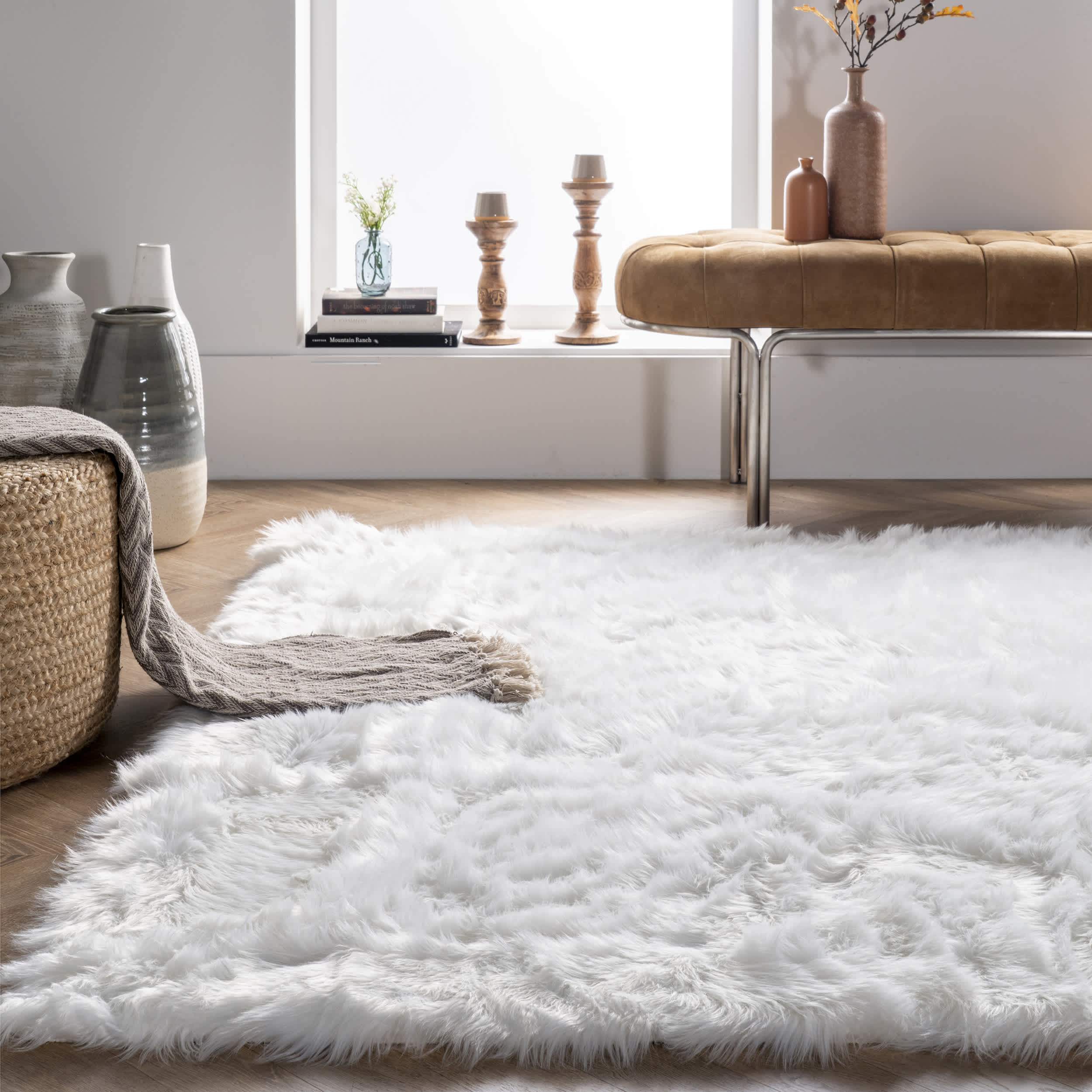 Rodolfo Faux Sheepskin Shag Area Rug - Image 8