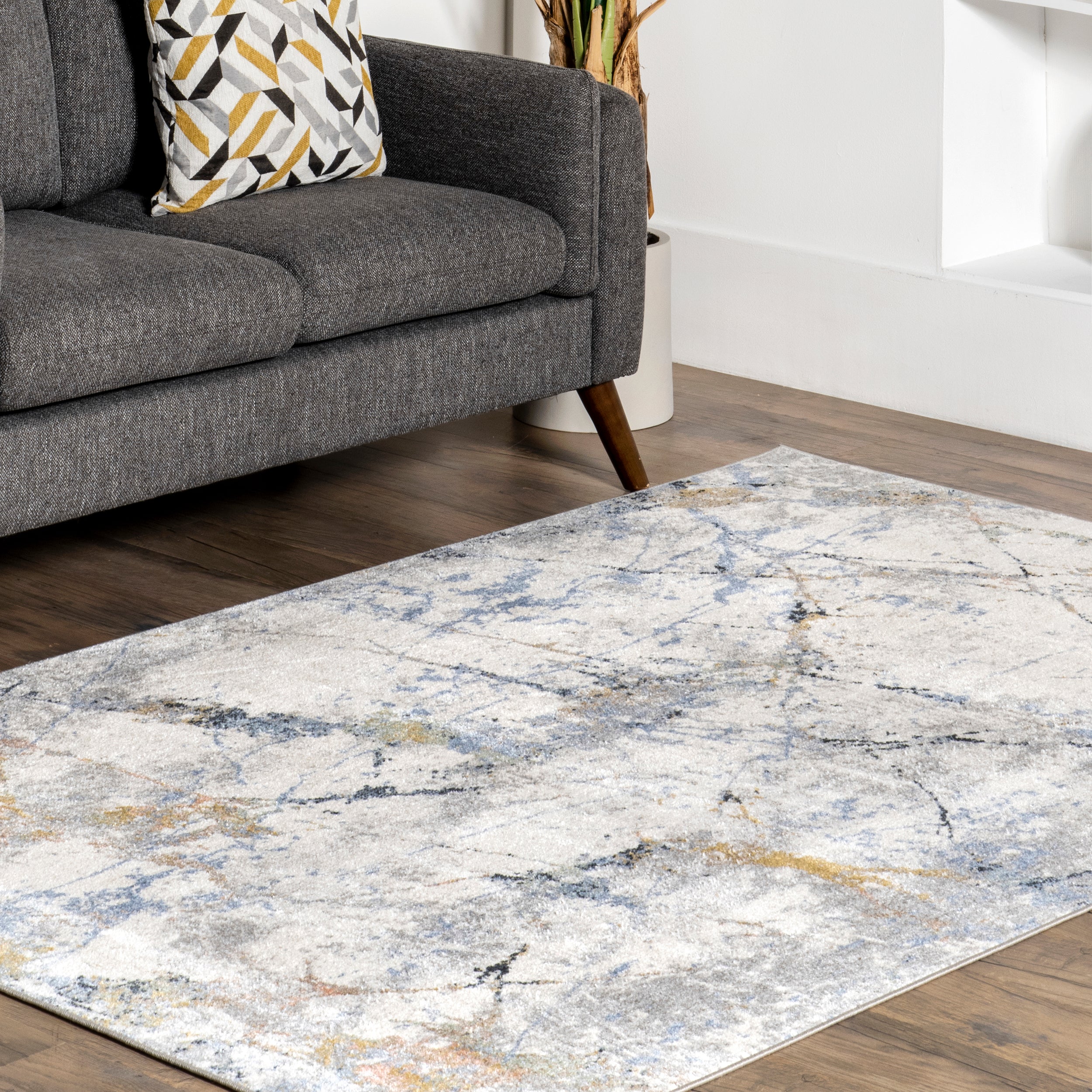 Luca Abstract Splatter Machine Washable Area Rug - Image 9