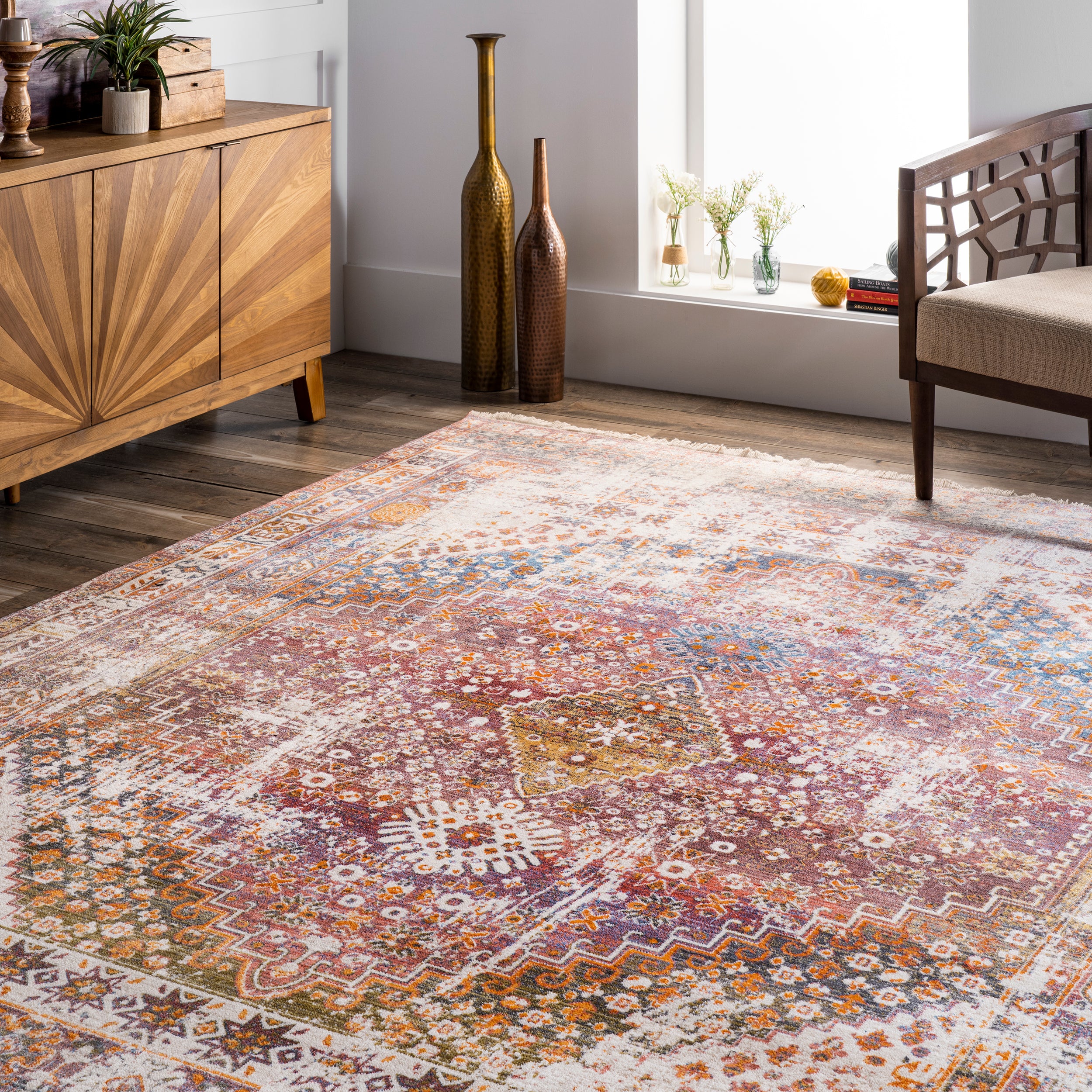 Farley Medallion Fringe Area Rug - Image 20