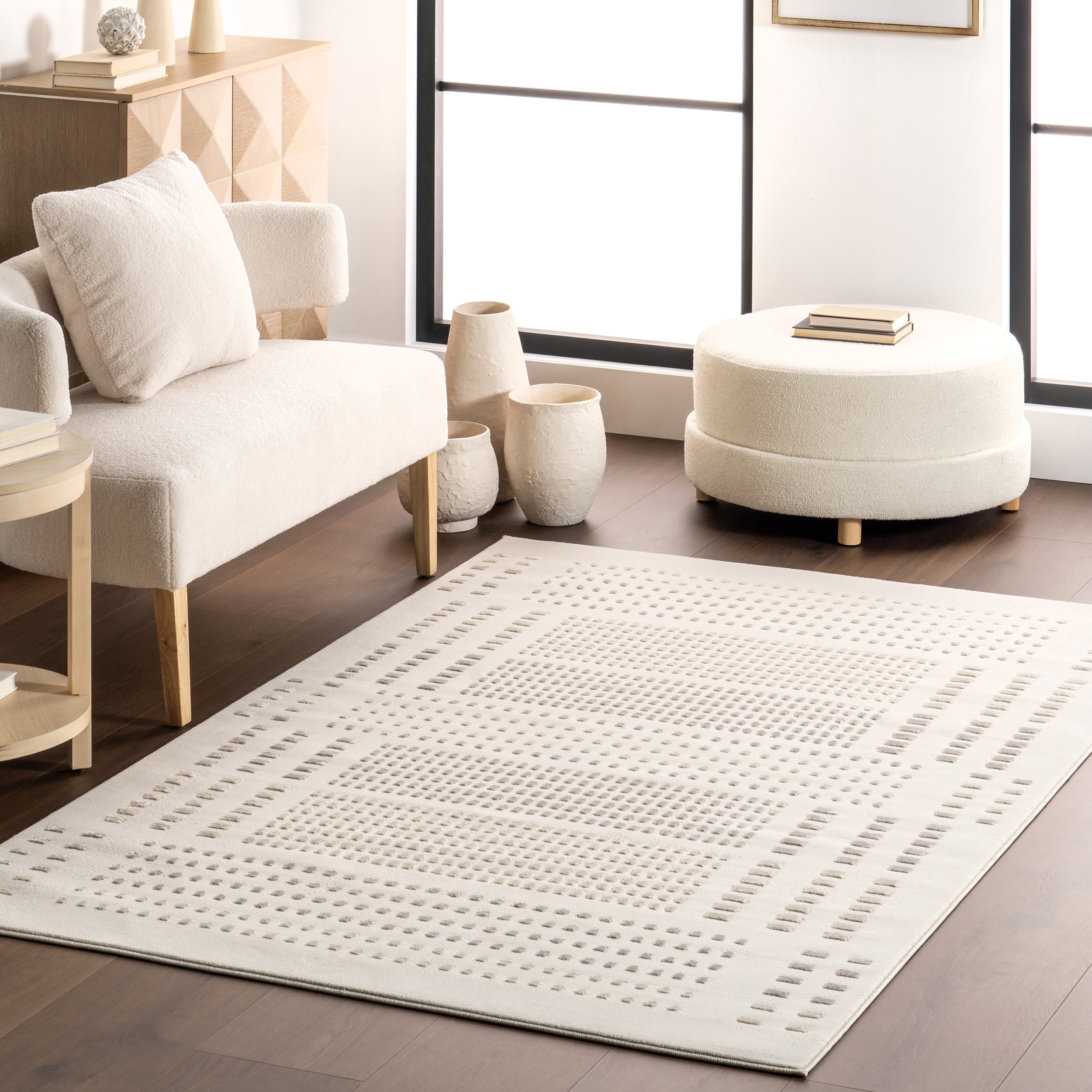 Rowyn Geometric Machine Washable Area Rug - Image 2