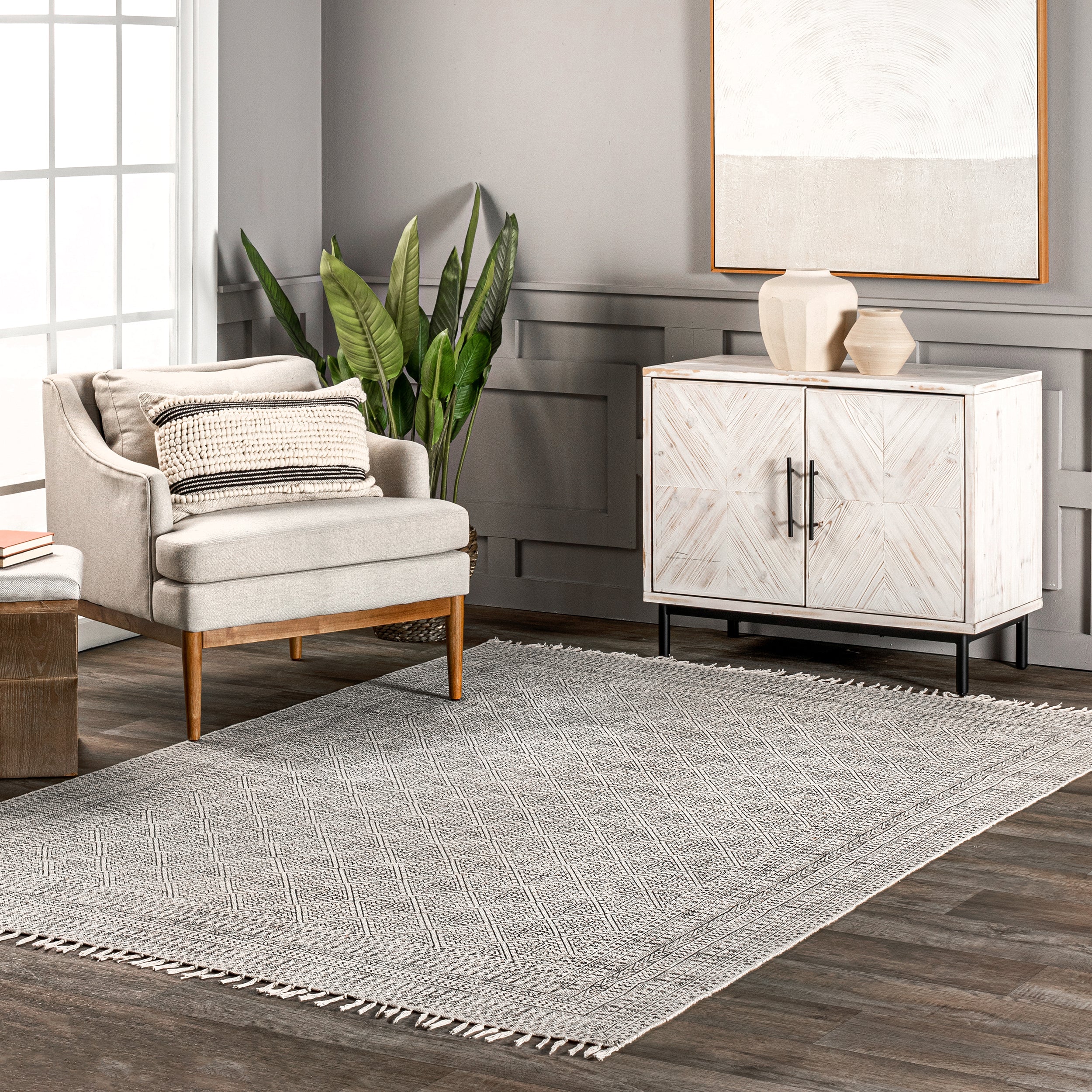 Flatweave Rita Moroccan Trellis Area Rug - Image 2