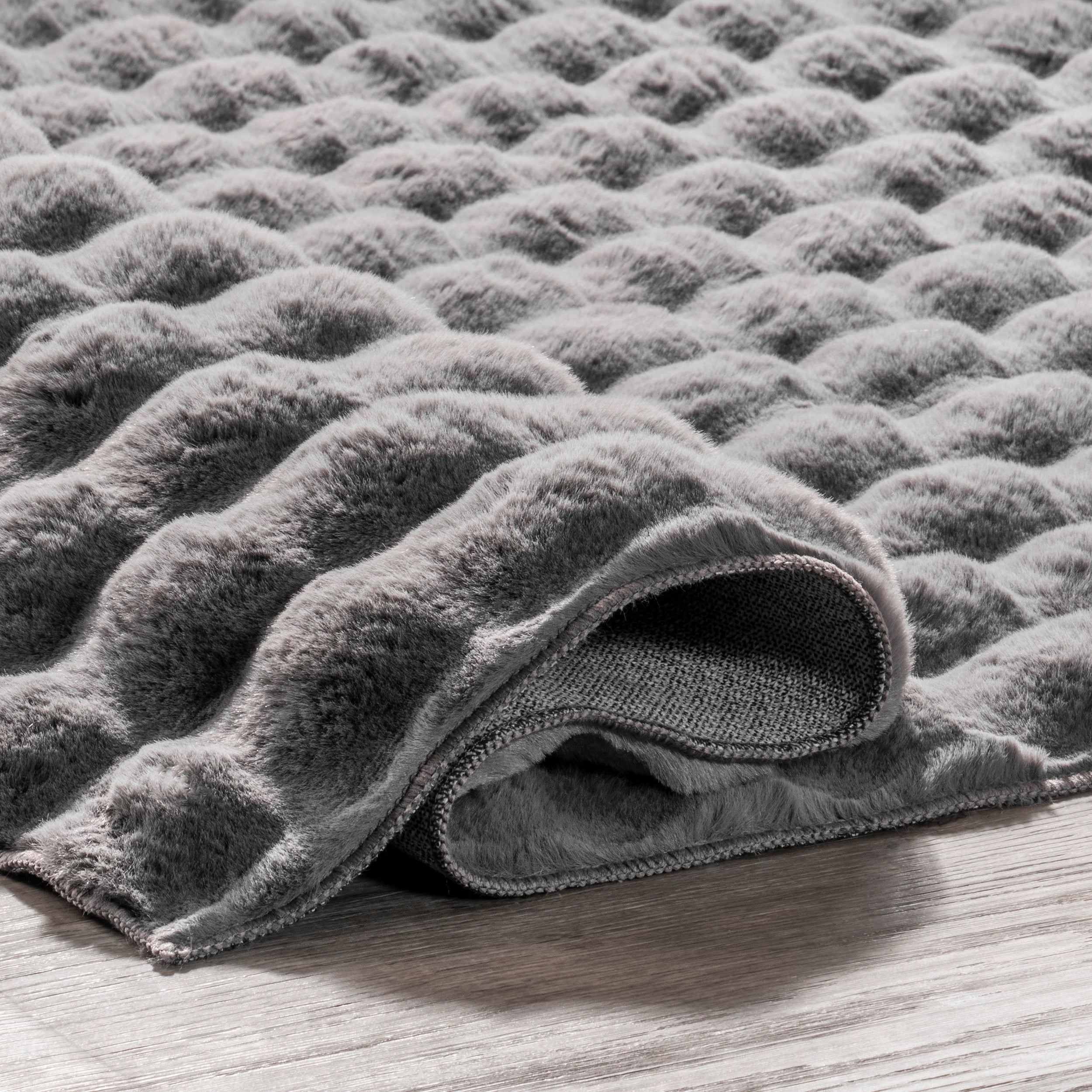 Jeni Solid Faux Rabbit Machine Washable Area Rug - Image 14
