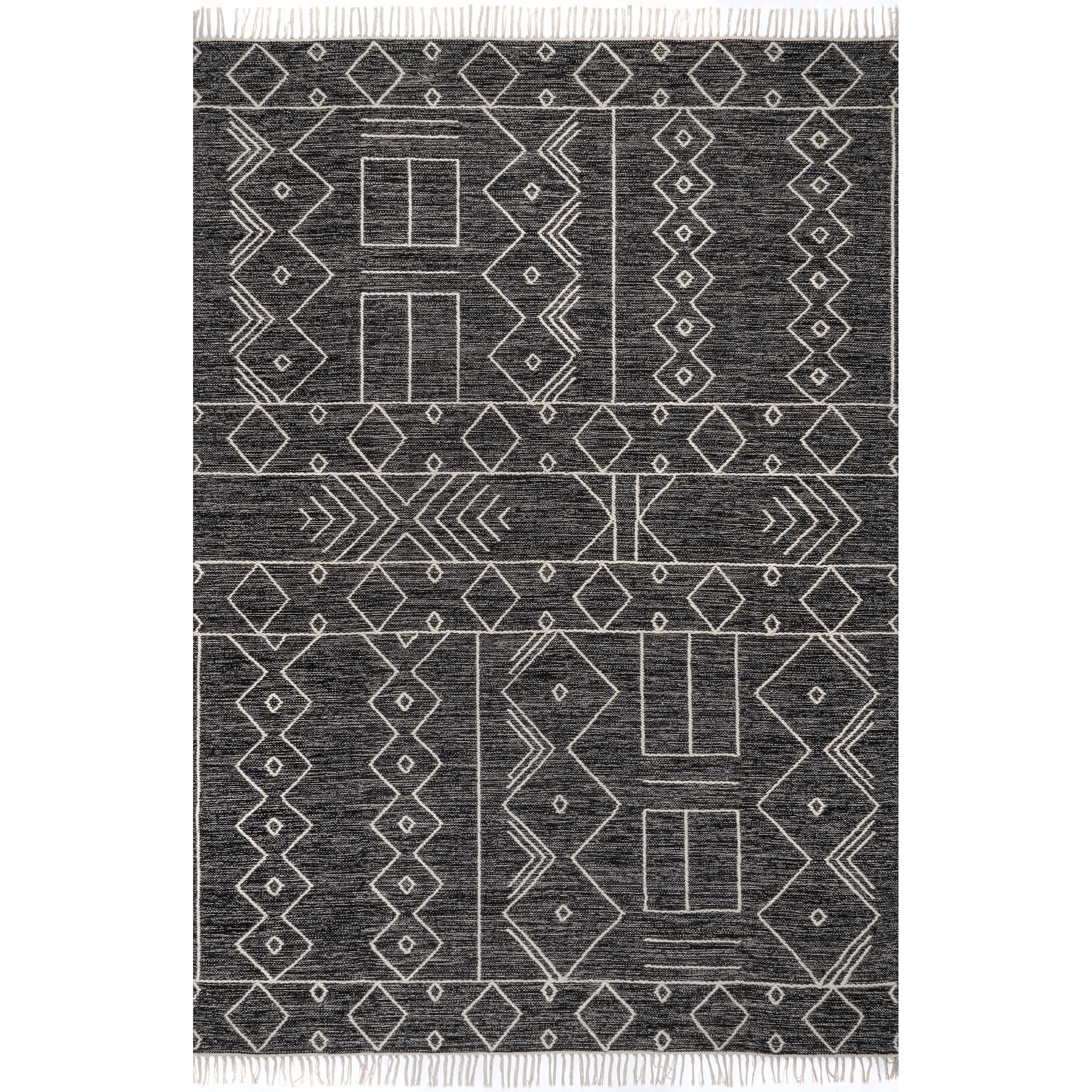 Cassie Cotton Flatweave Tribal Tassel Area Rug