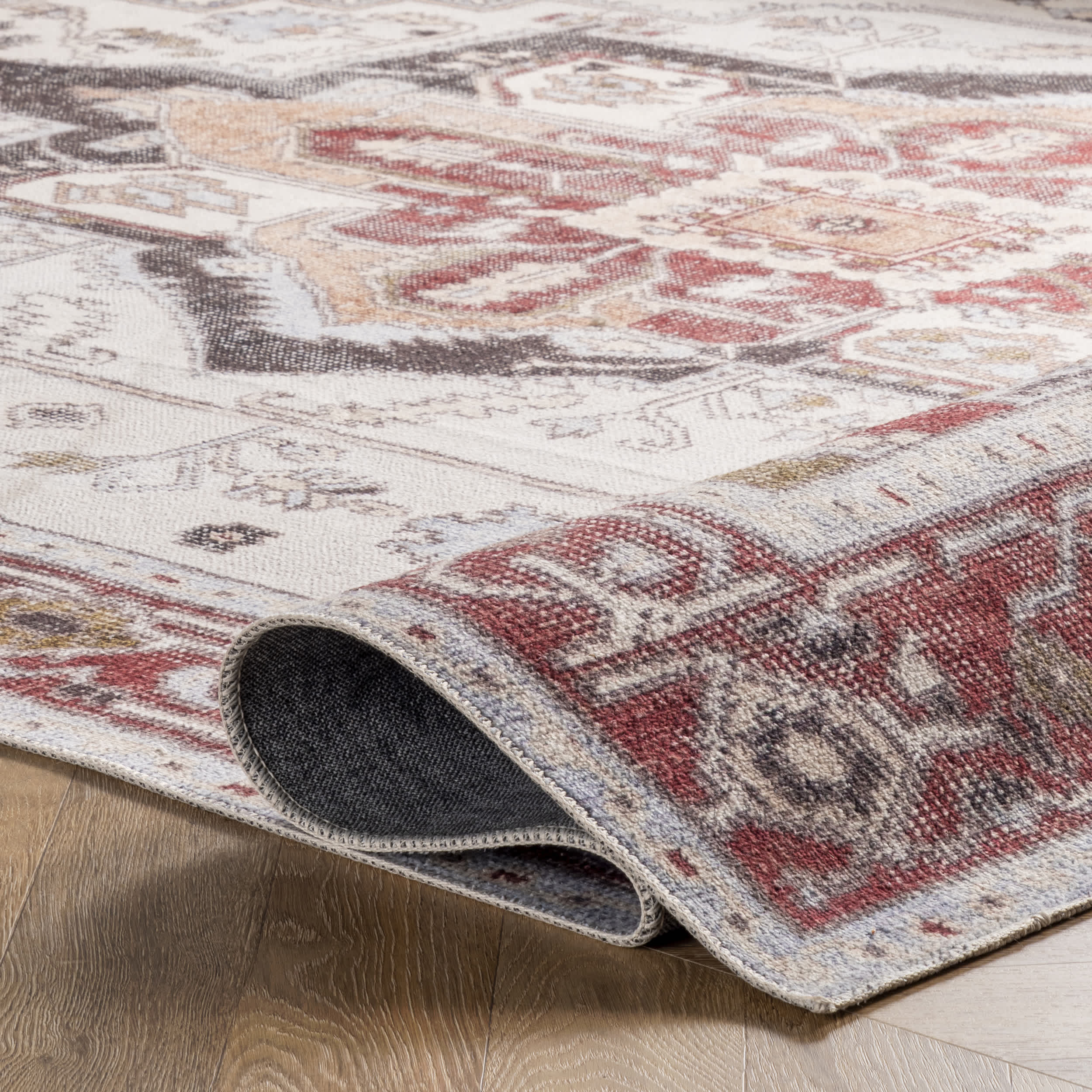 Miley Machine Washable Traditional Medallion Area Rug - Image 4