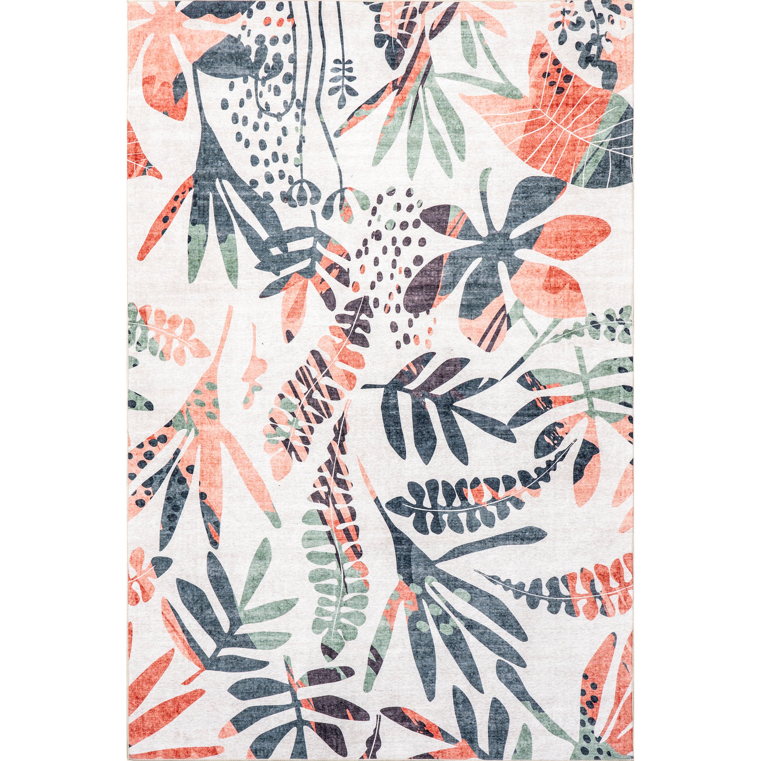 Mara Floral Machine Washable Indoor/Outdoor Area Rug