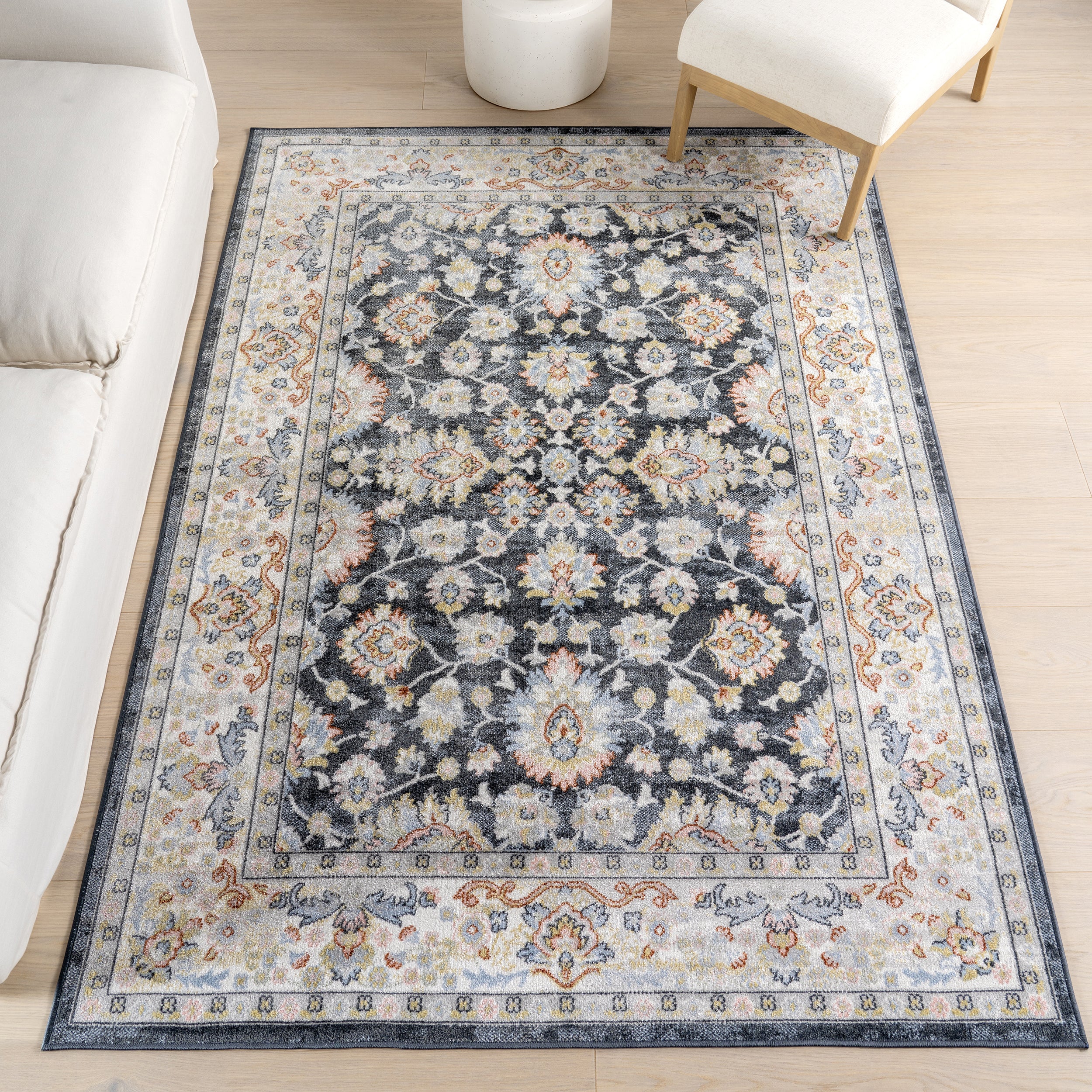 Breigh Medallion Bordered Machine Washable Area Rug - Image 2