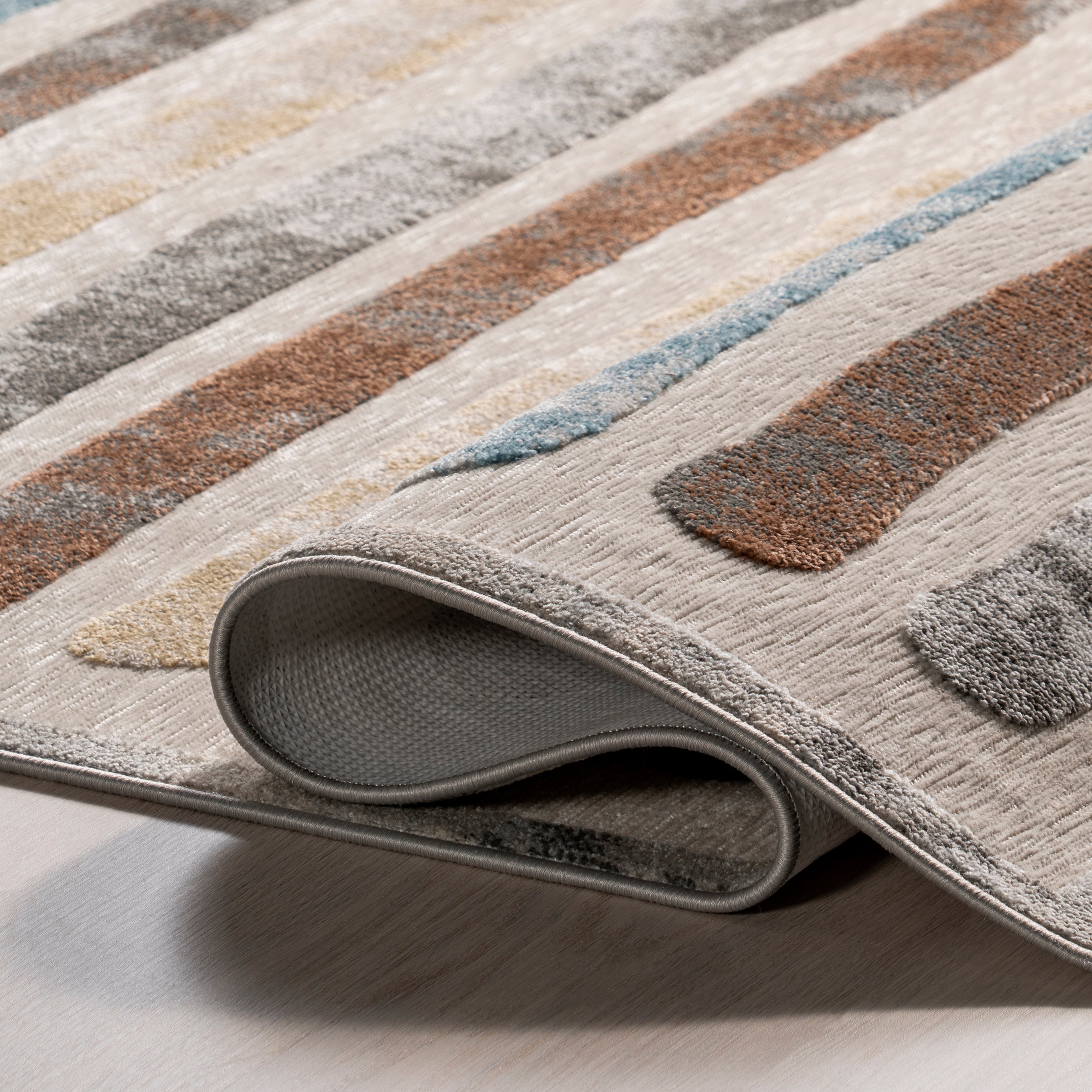 Jenae Multi Striped Machine Washable Area Rug - Image 4