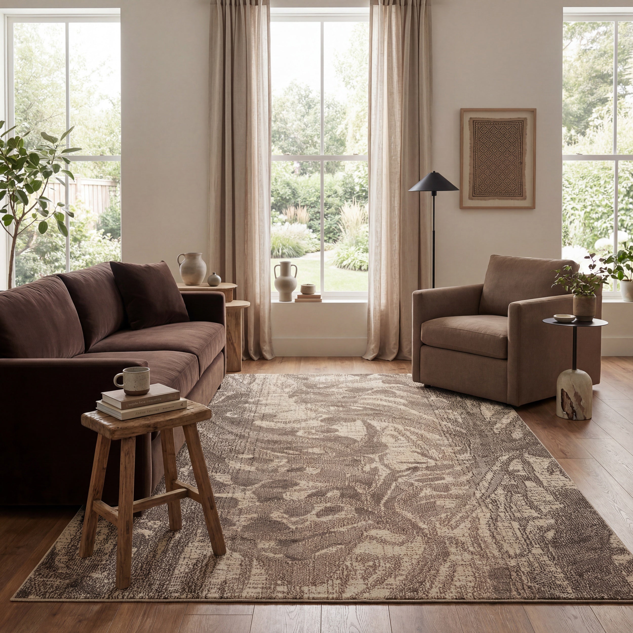 Cali Abstract Leaves Area Rug - Image 6