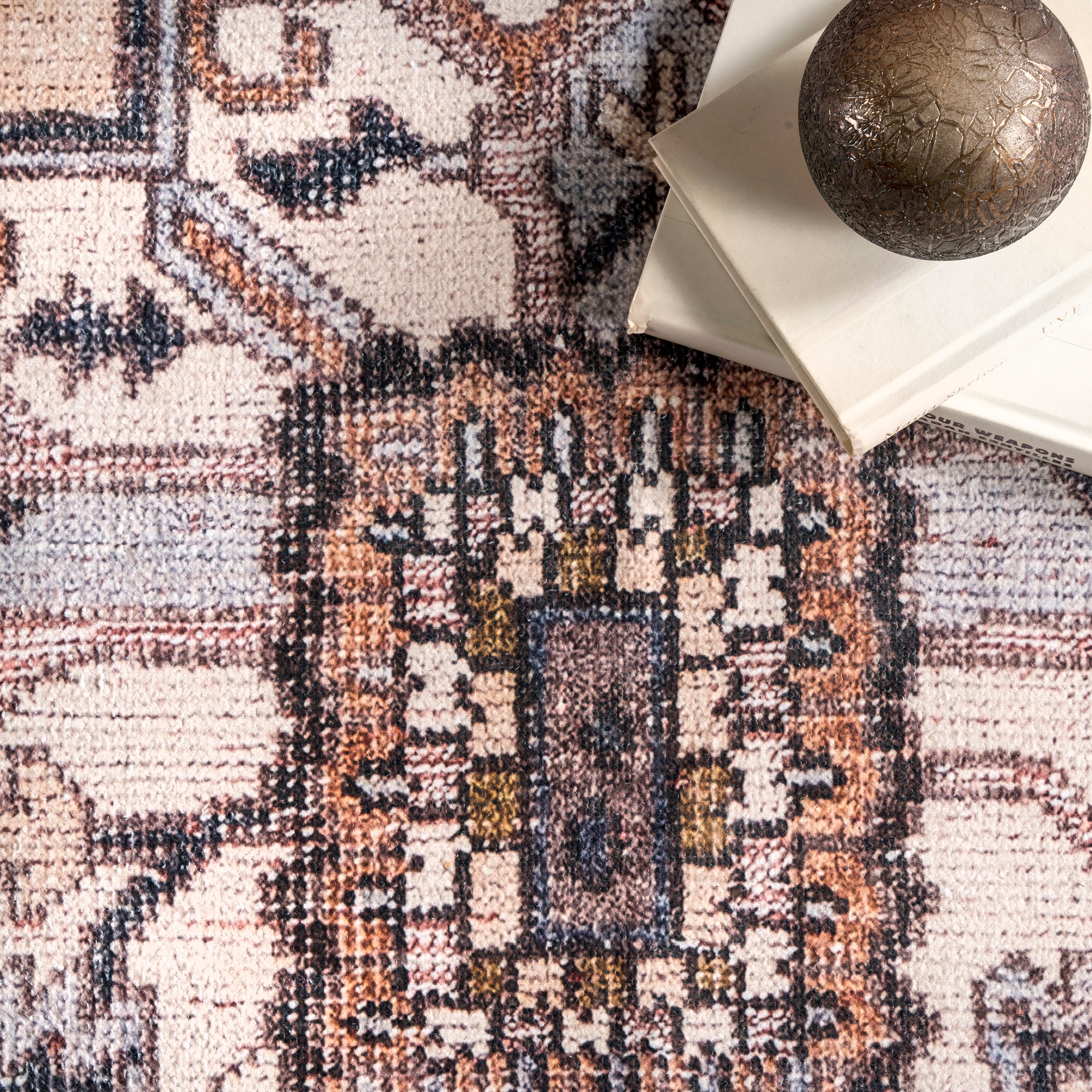 Sasha Machine Washable Medallion Area Rug - Image 6