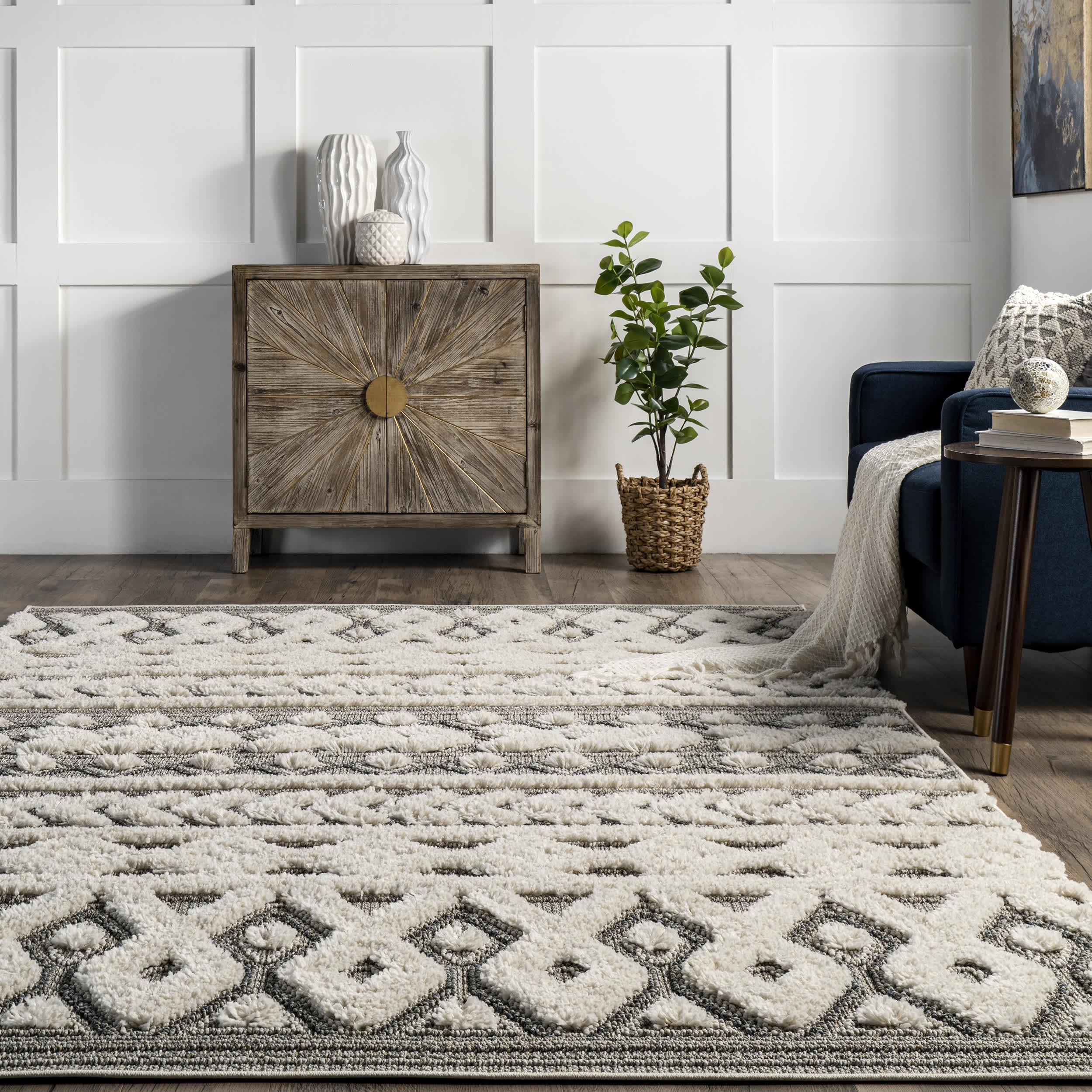 Rebecca High Low Textured Shaggy Area Rug - Image 8