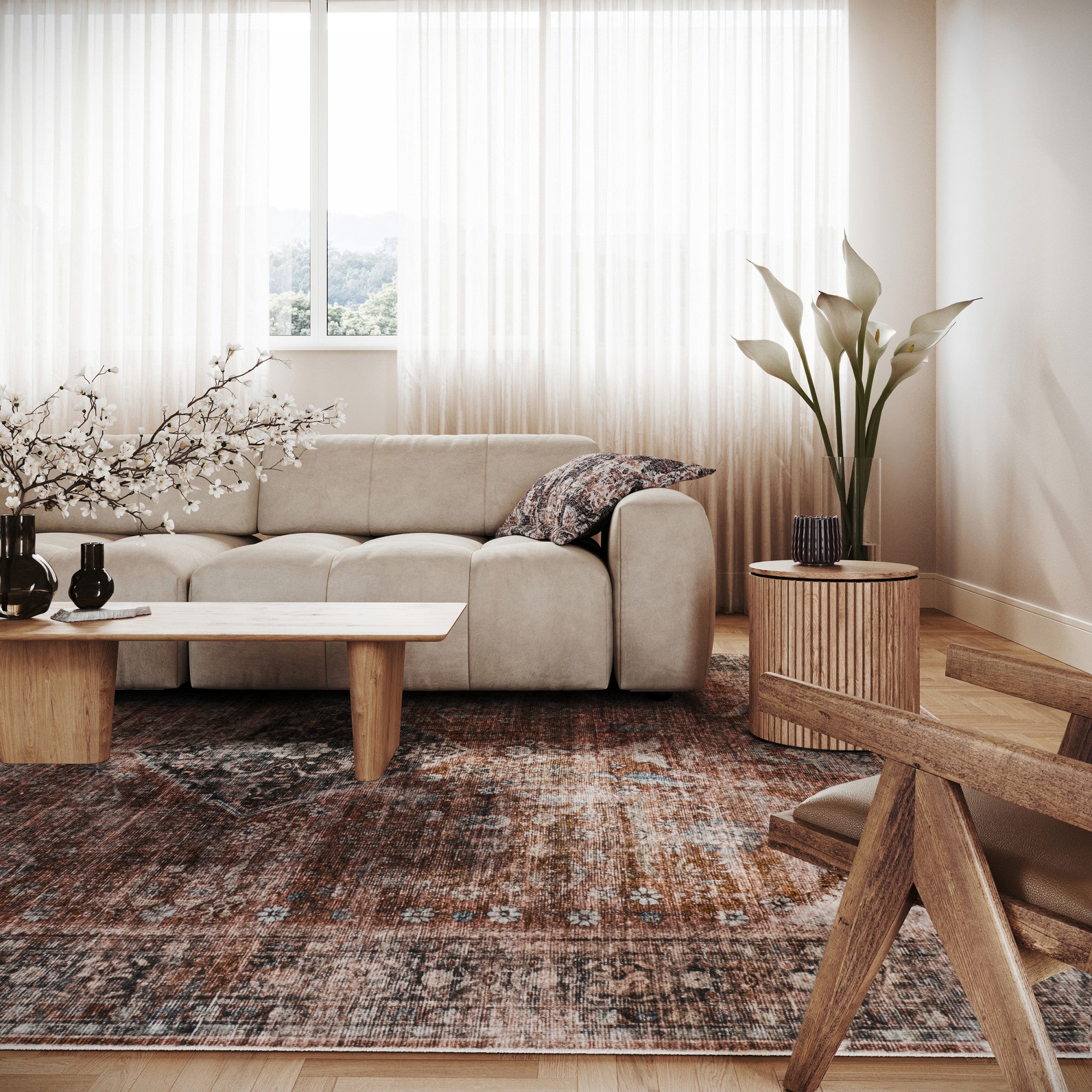 Nuloom Orielle Medallion Traditional Washable Area Rug - Image 2