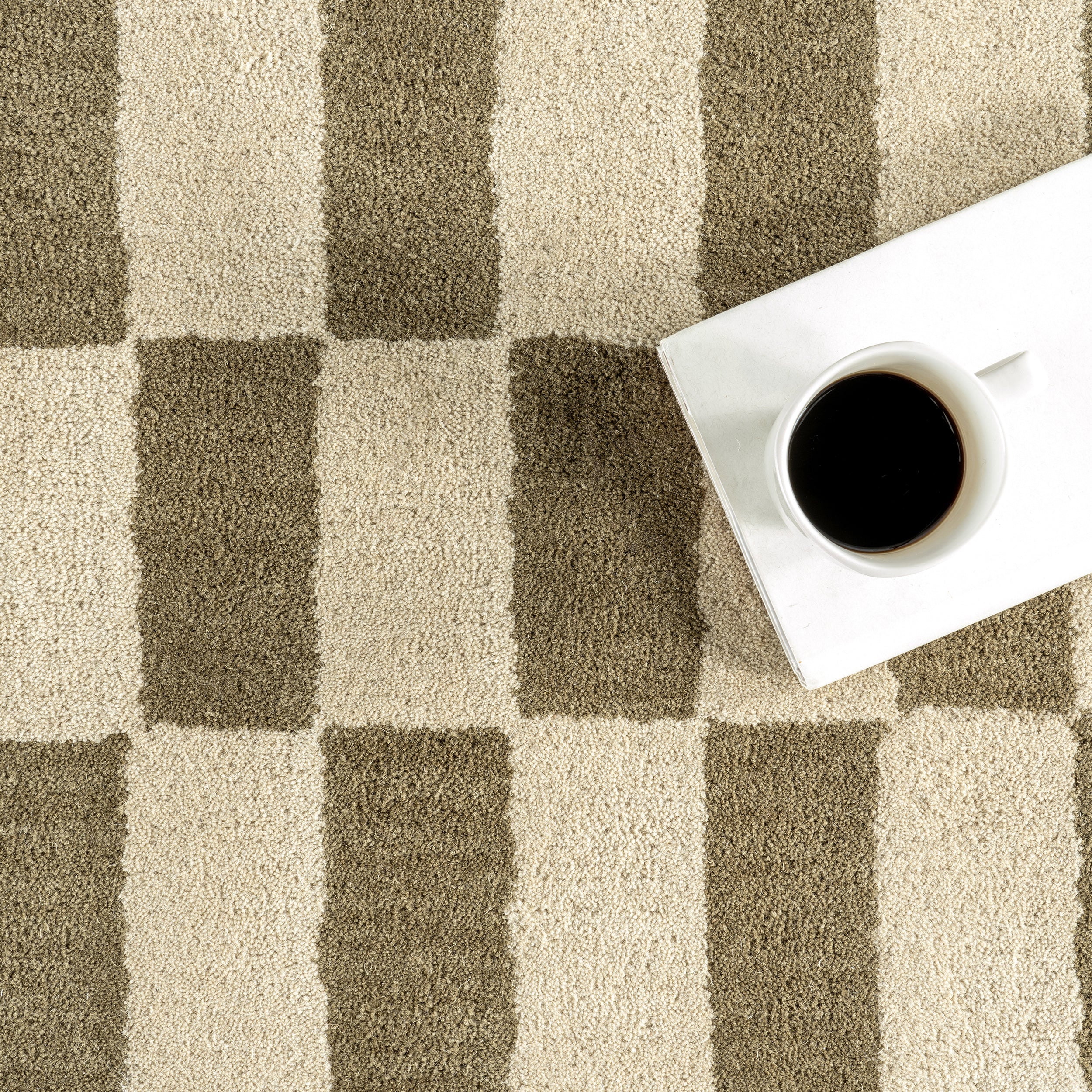Kia Checkerboard Wool Area Rug - Image 7
