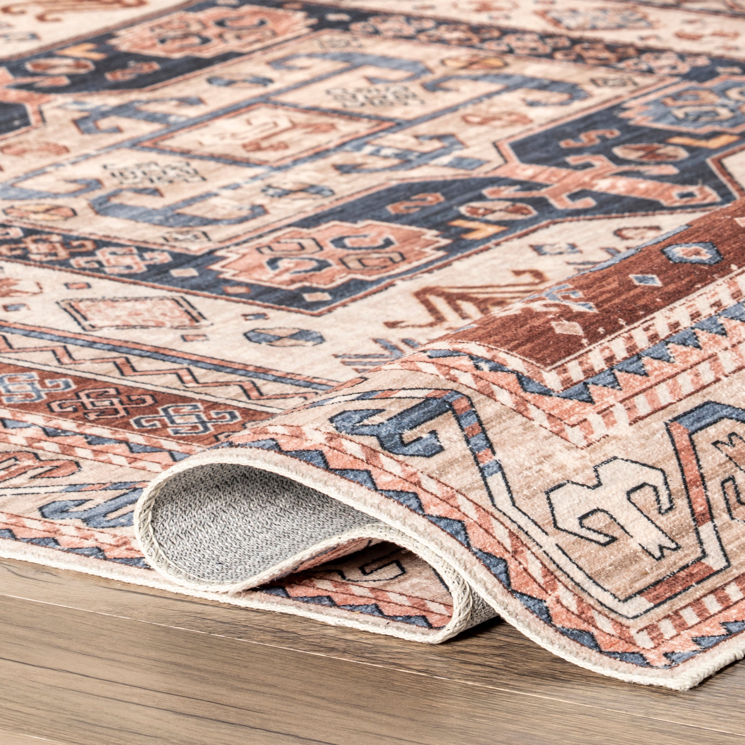 Órla Tribal Bordered Machine Washable Area Rug - Image 4