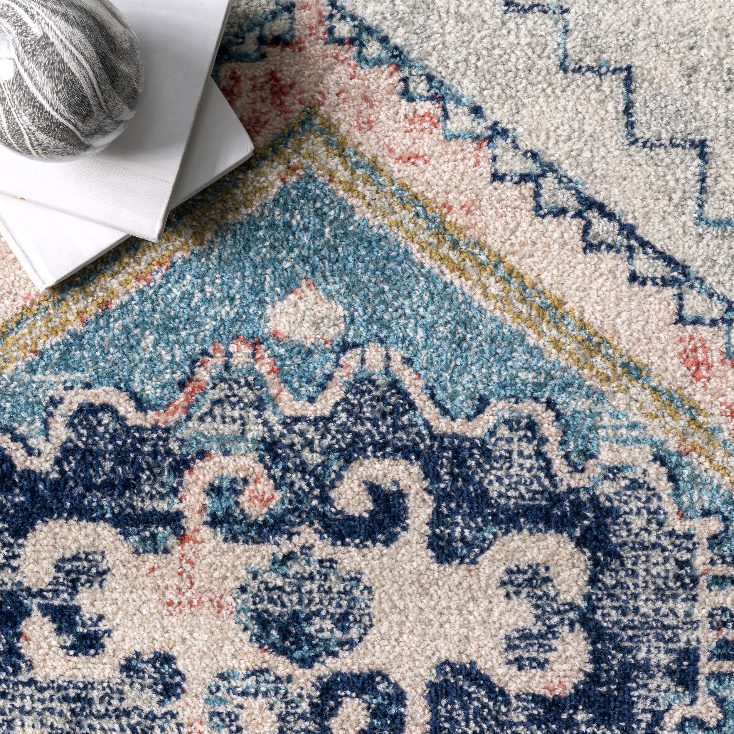 Chase Faded Vintage Medallion Area Rug - Image 6