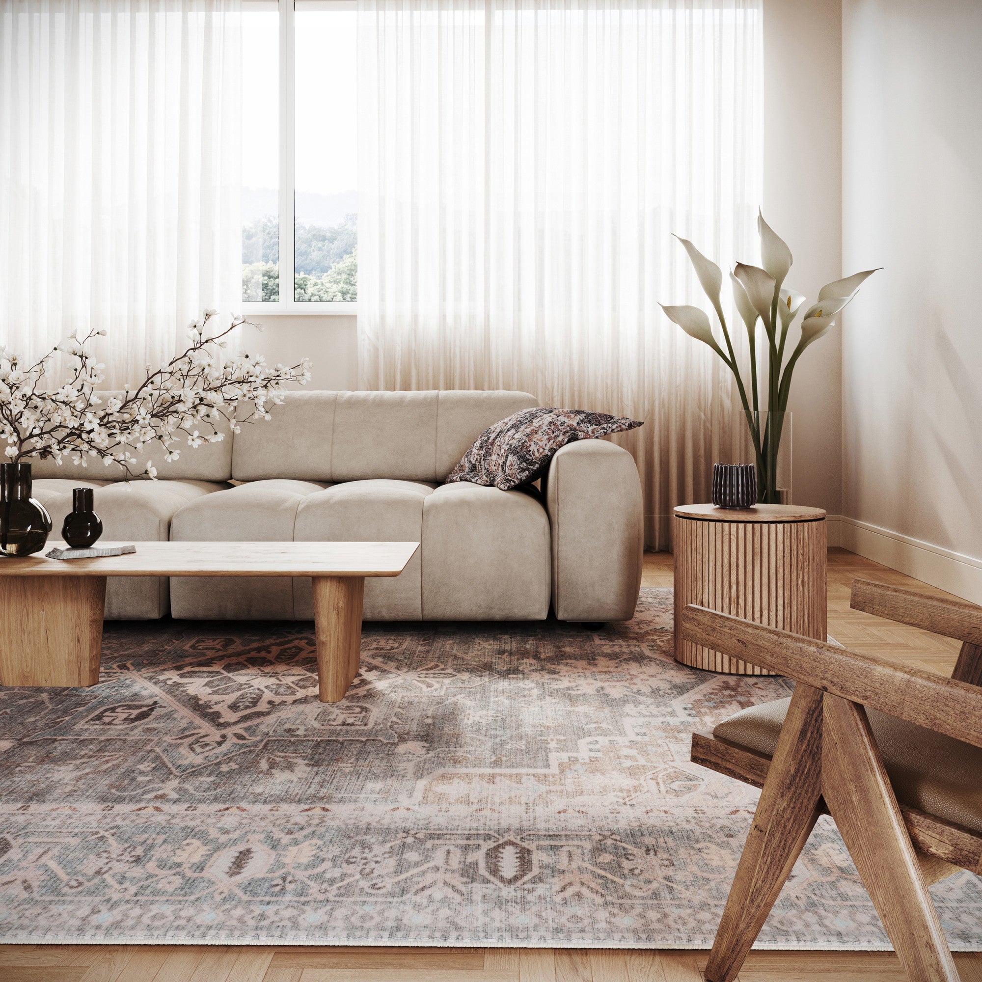 Nuloom Sereia Medallion Traditional Washable Area Rug - Image 2