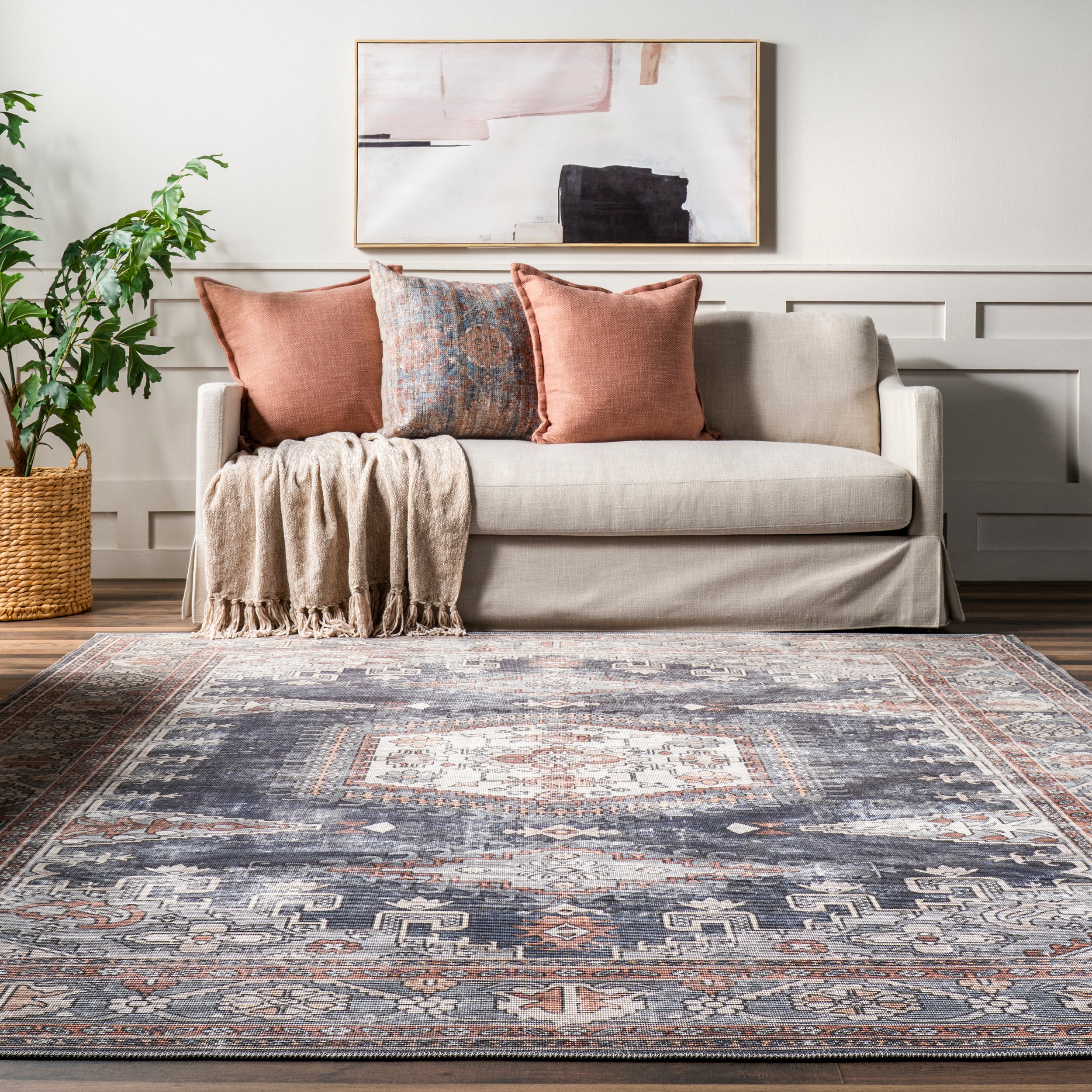 Maire Traditional Medallion Machine Washable Area Rug - Image 8