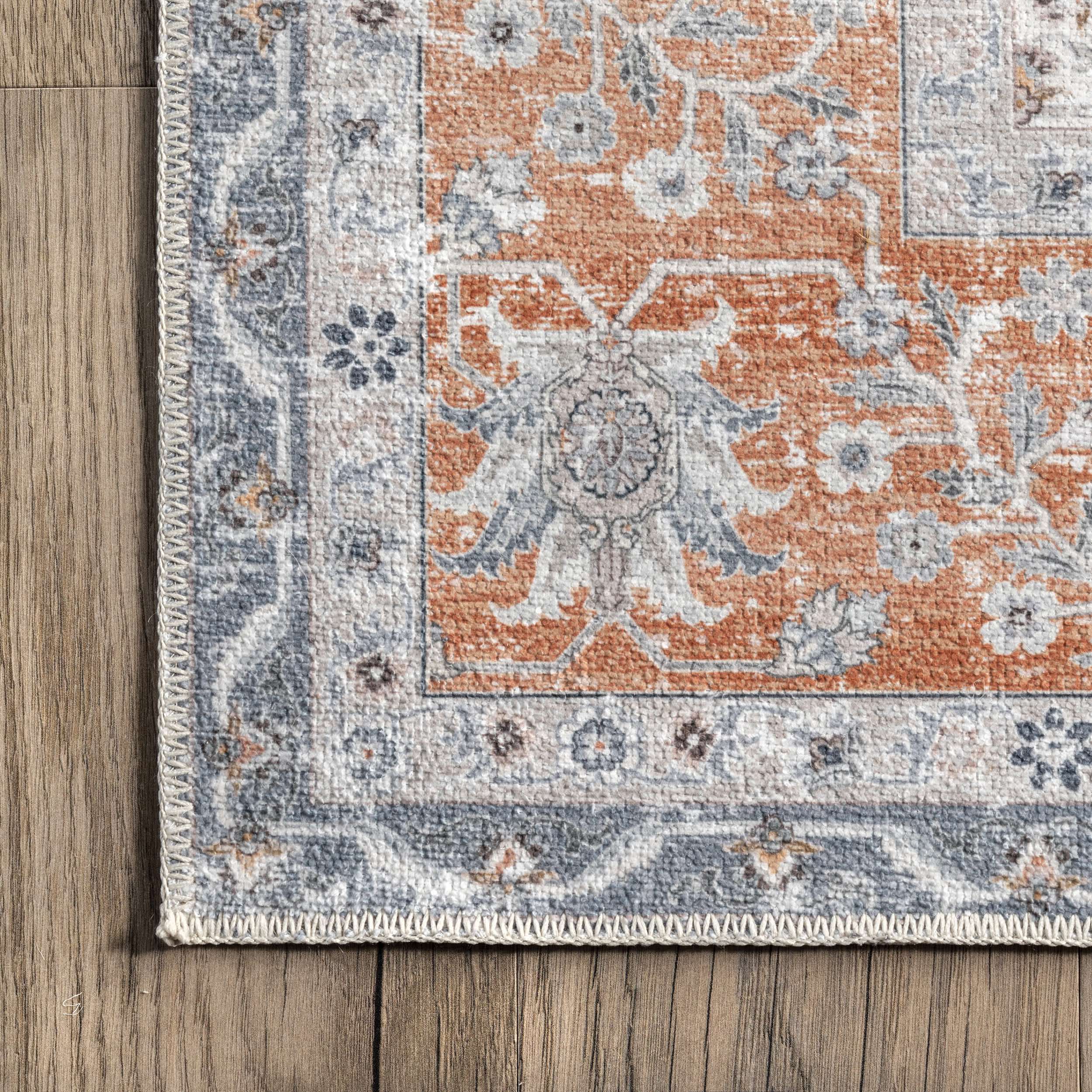 Julia Machine Washable Transitional Border Area Rug - Image 5