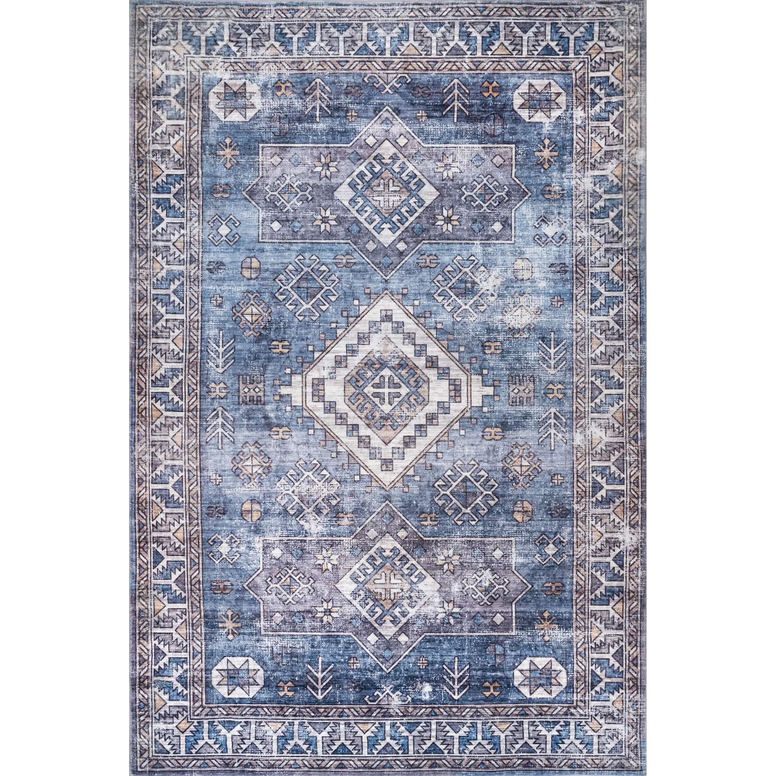 Bordered Aztec Area Rug