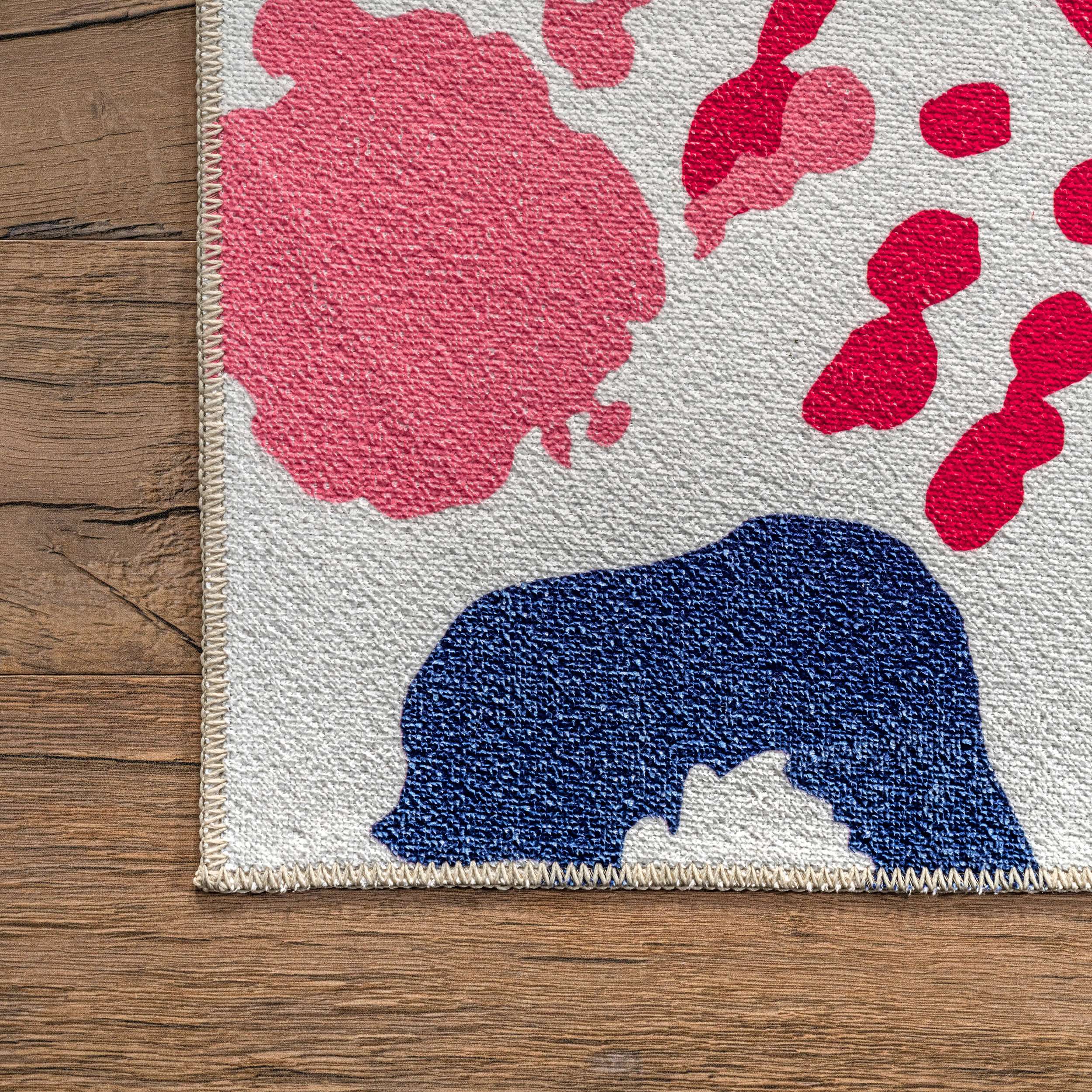 Pinkie Machine Washable Handprint Kids Area Rug - Image 5