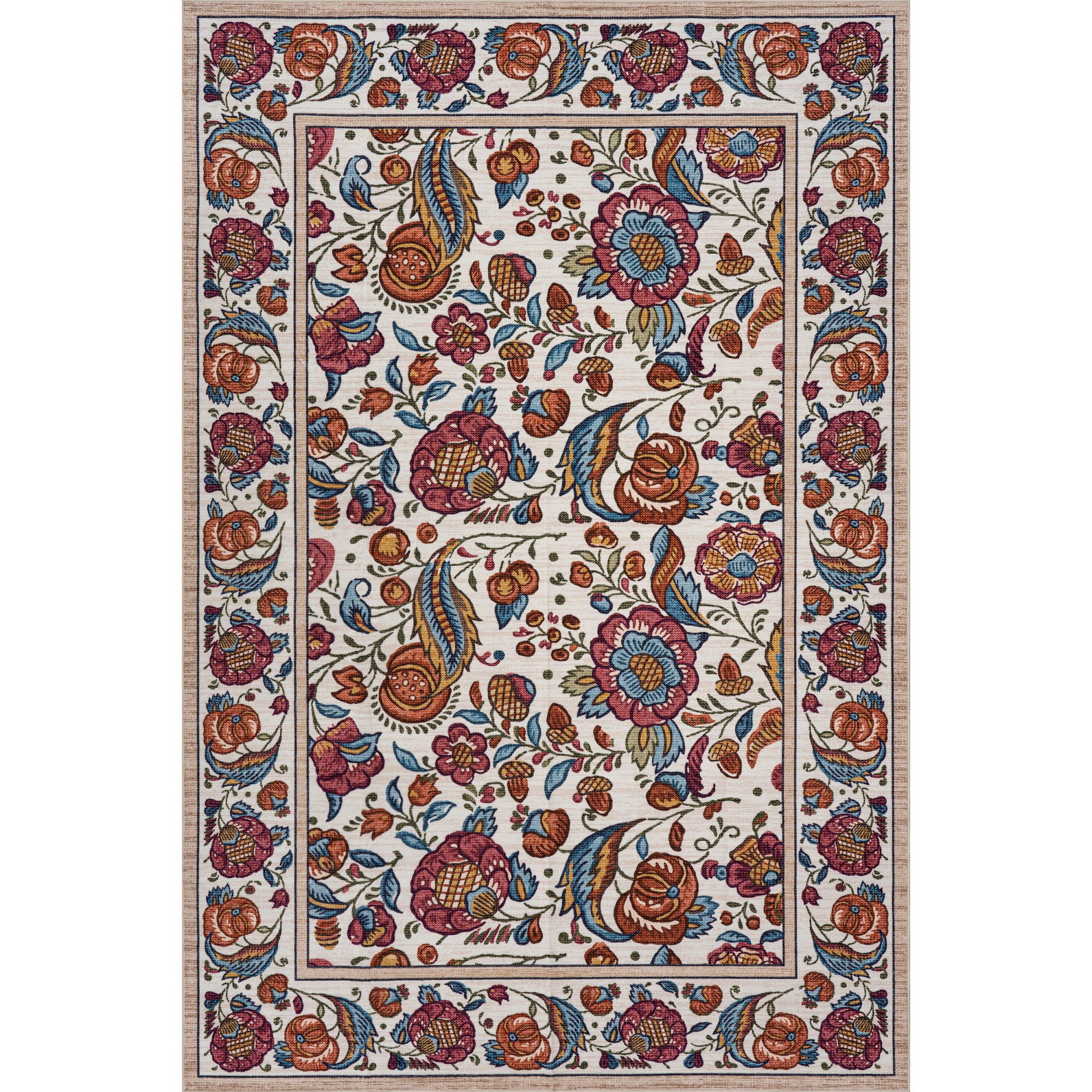 Nuloom Delara Floral & Paisley Washable Rug