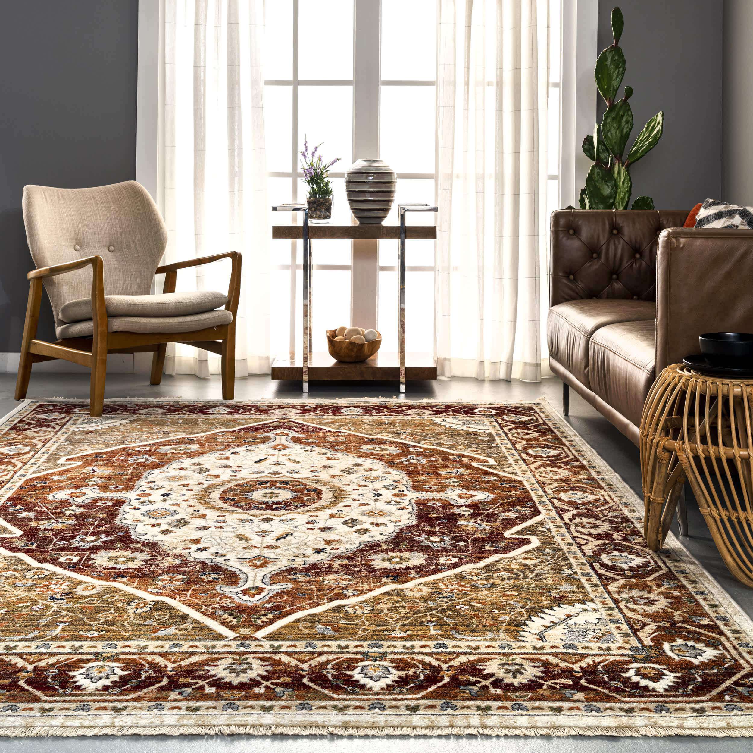 Jaime Traditional Medallion Fringe Area Rug - Image 8