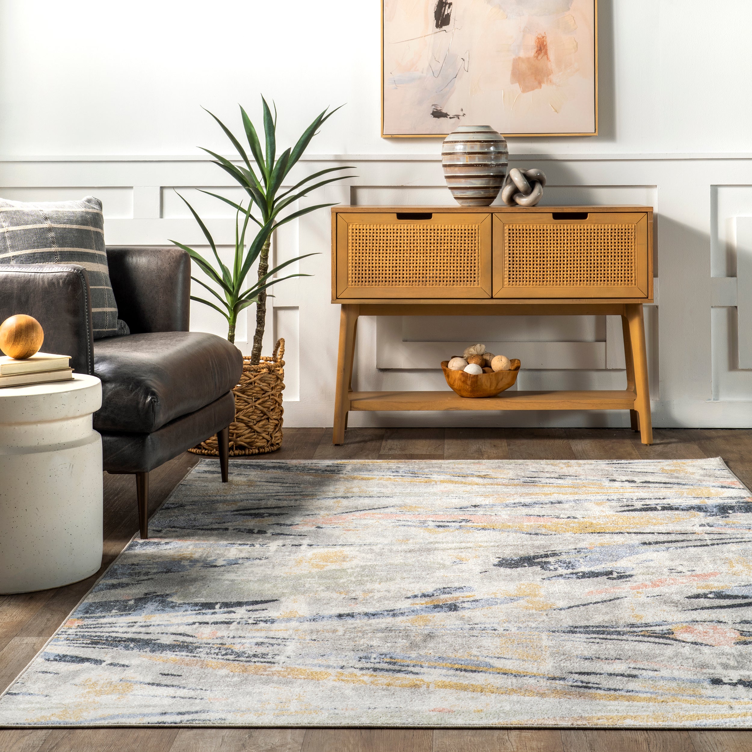 Daveign Abstract Lines Machine Washable Area Rug - Image 8