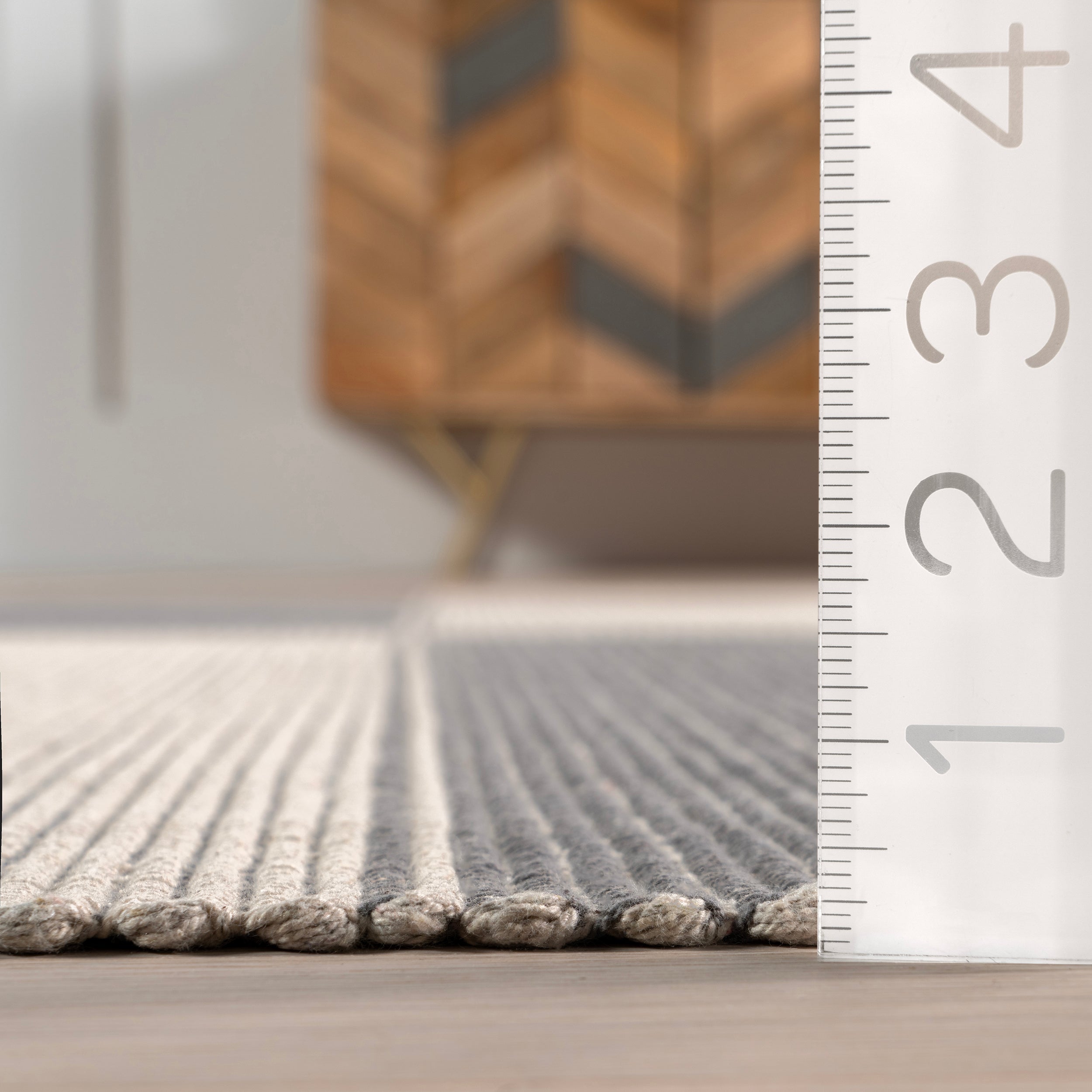 Boxelder Checked Cotton Area Rug - Image 3