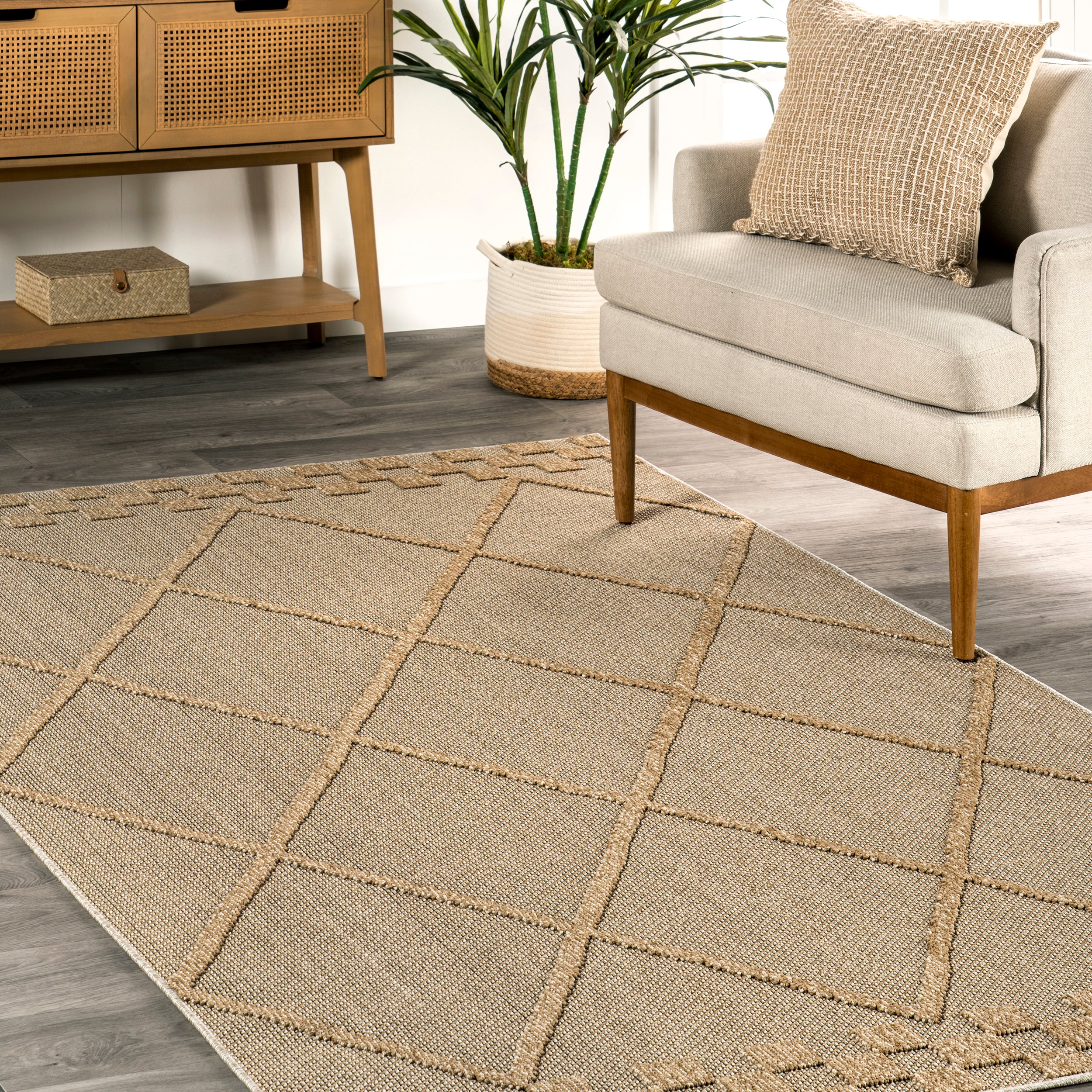 Rhode Raised Lattice Indoor/Outdoor Area Rug - Image 9