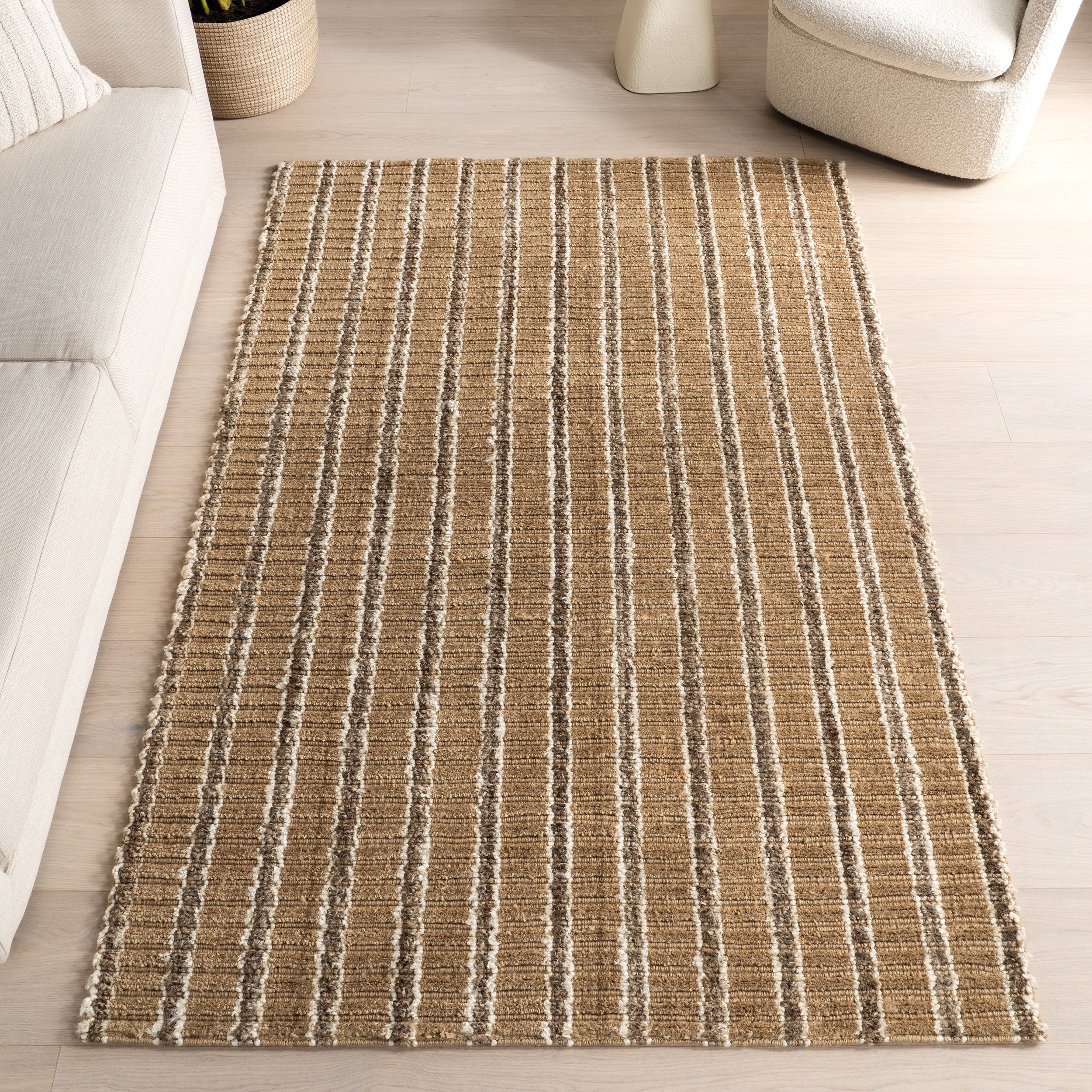 Violeta Striped Jute Area Rug - Image 2