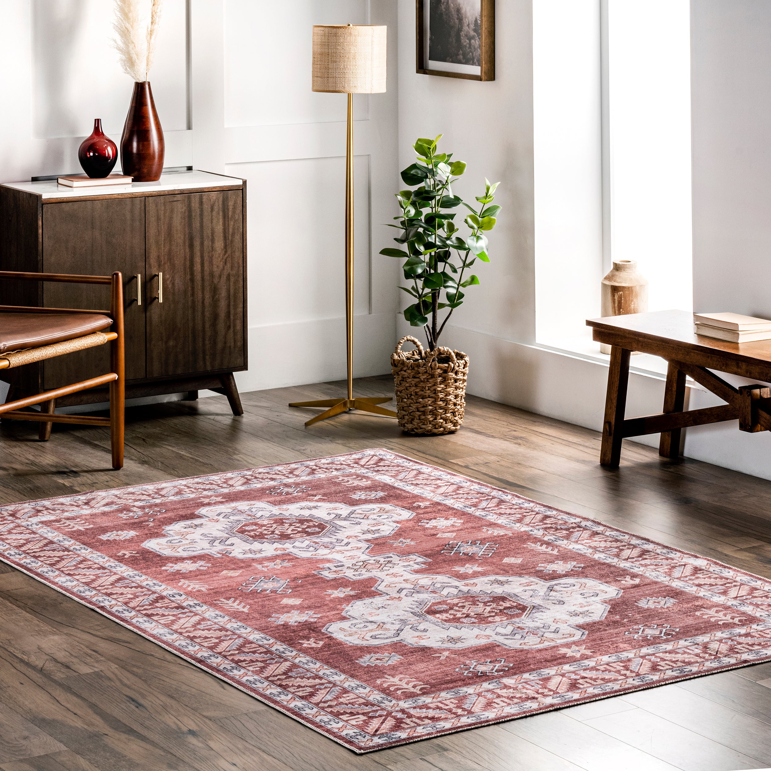Norma Machine Washable Traditional Medallion Area Rug - Image 13