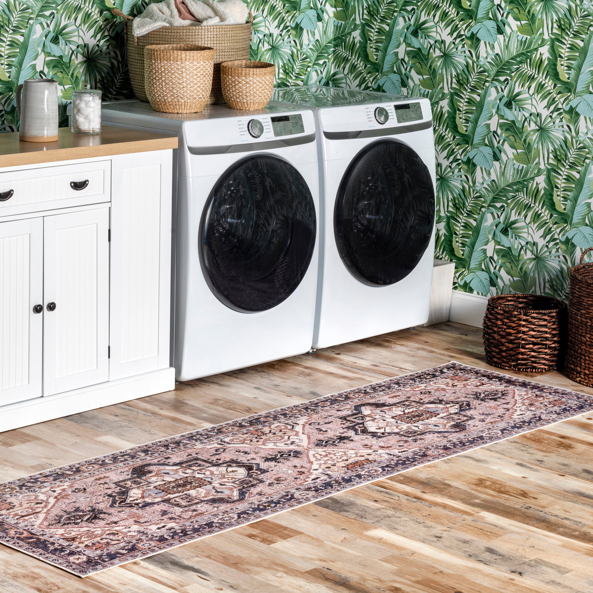 Sasha Machine Washable Medallion Area Rug - Image 11