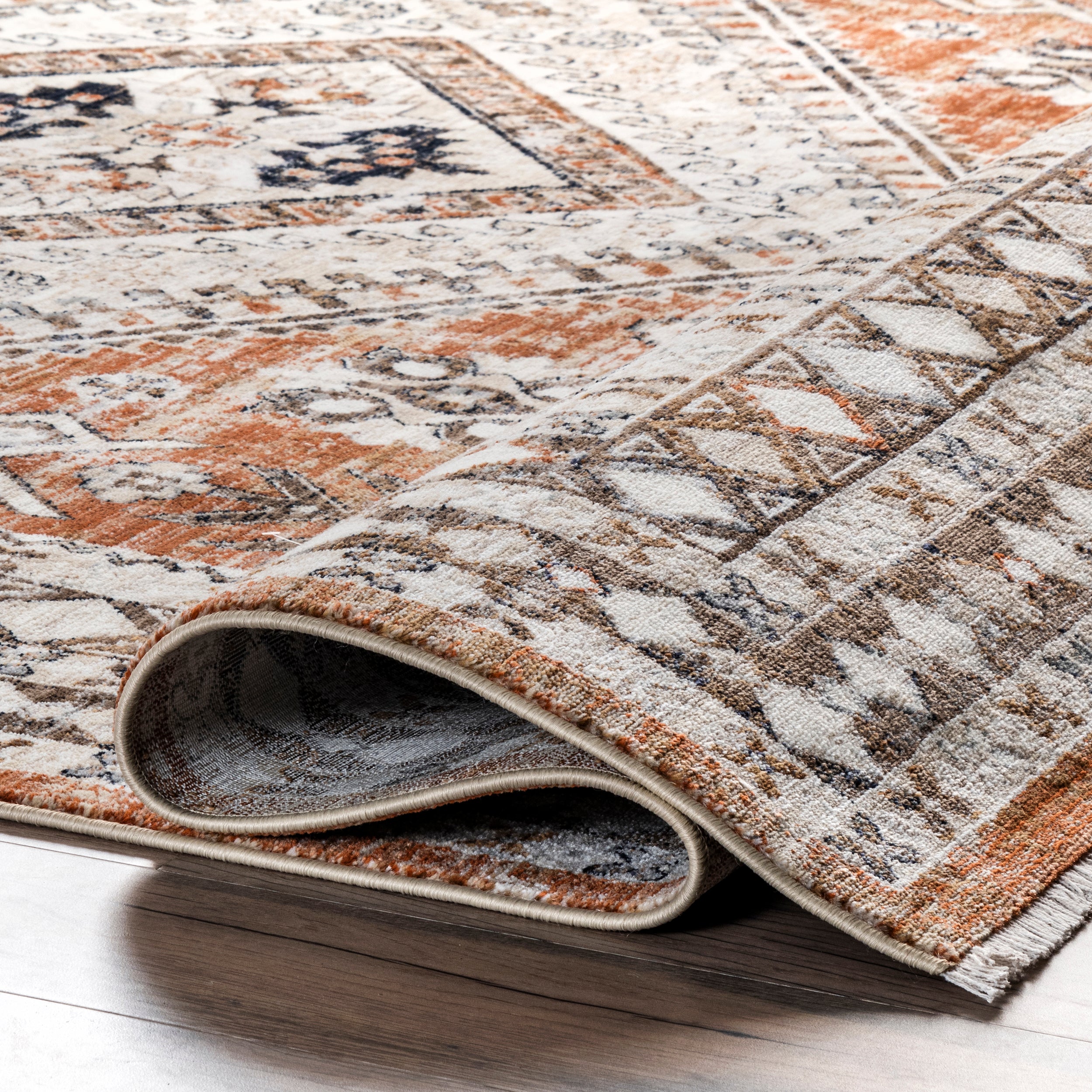 Vanesa Transitional Medallion Fringe Area Rug - Image 4
