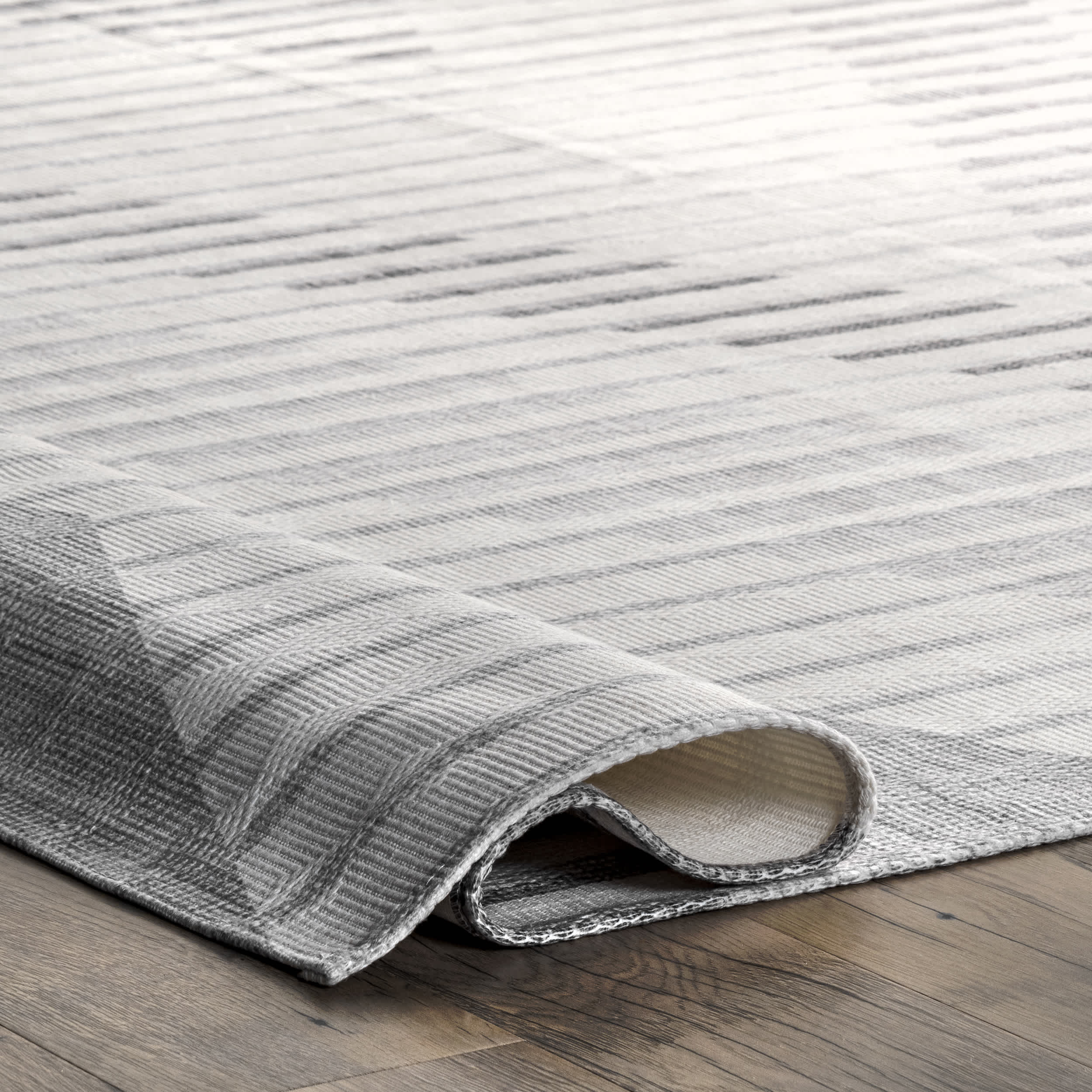 Modern Striped Washable Area Rug - Image 4