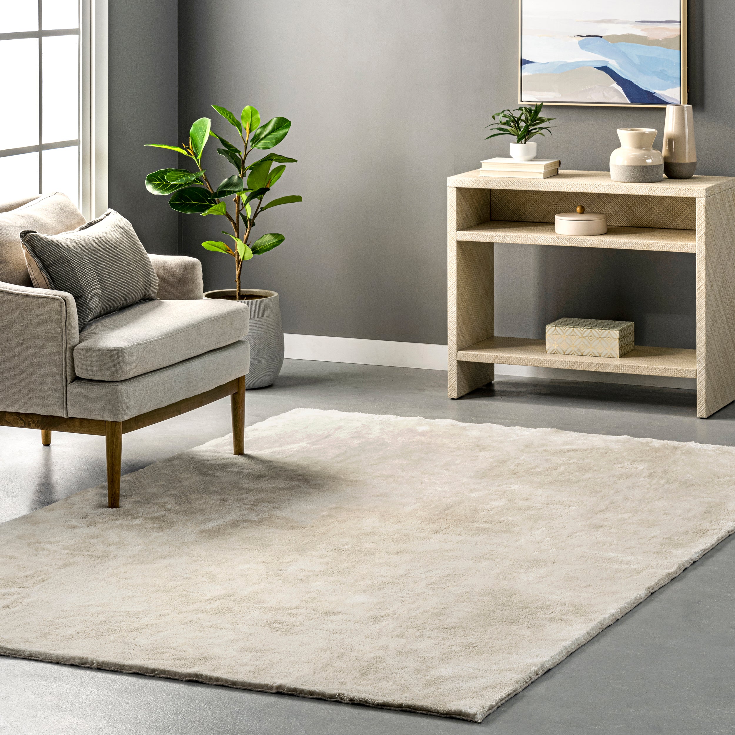 Loni Solid Machine Washable Shag Area Rug - Image 26
