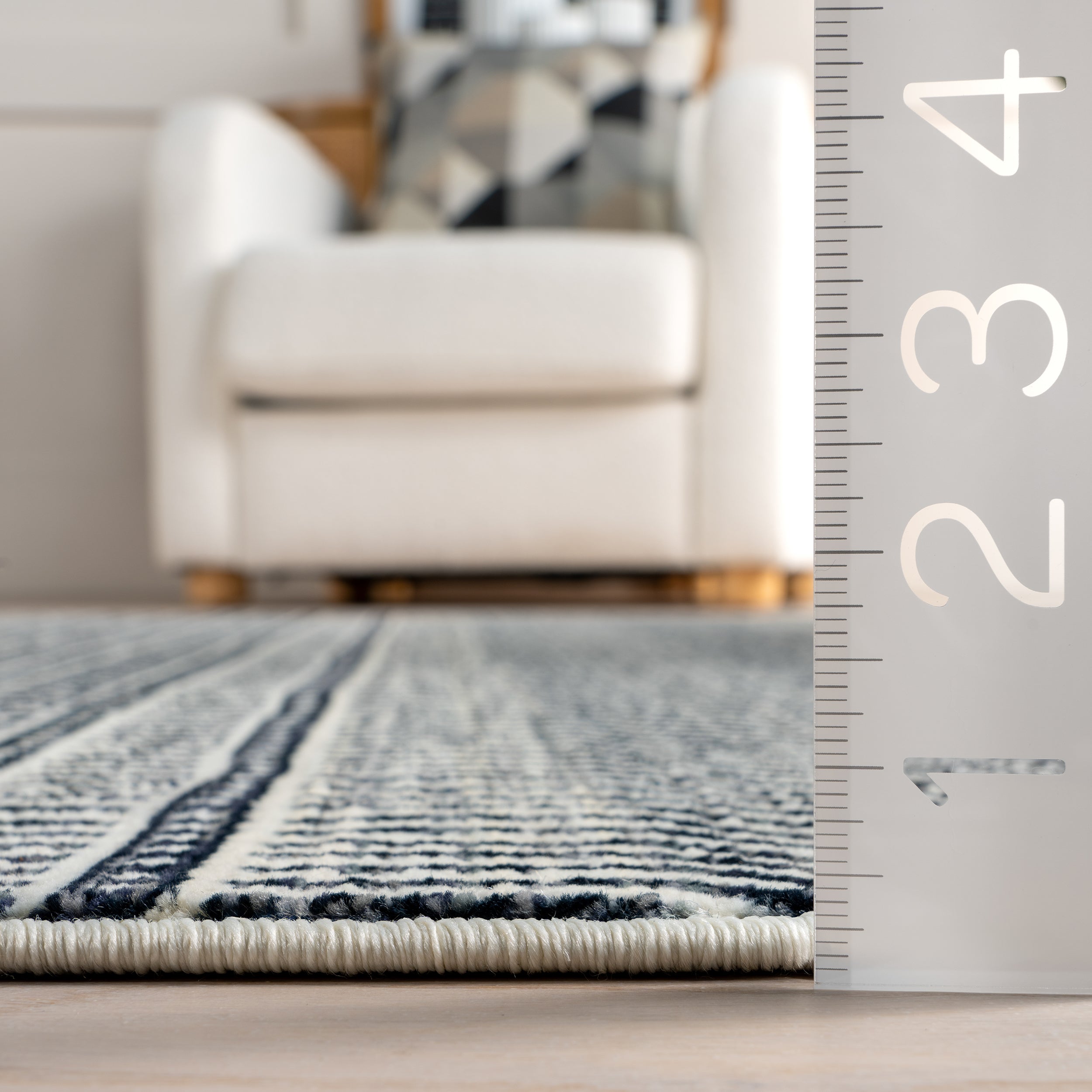 Lavender Geometric Fringe Area Rug - Image 12