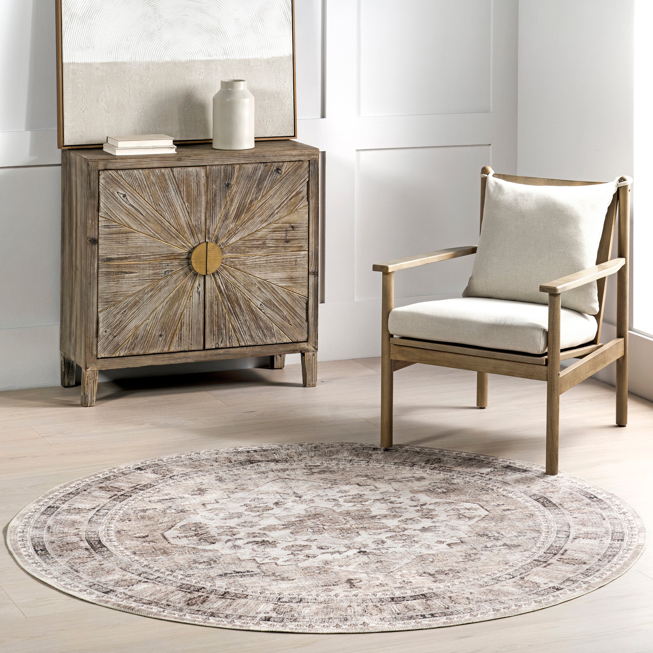 Davi Faded Stain-Resistant Machine Washable Area Rug - Image 10
