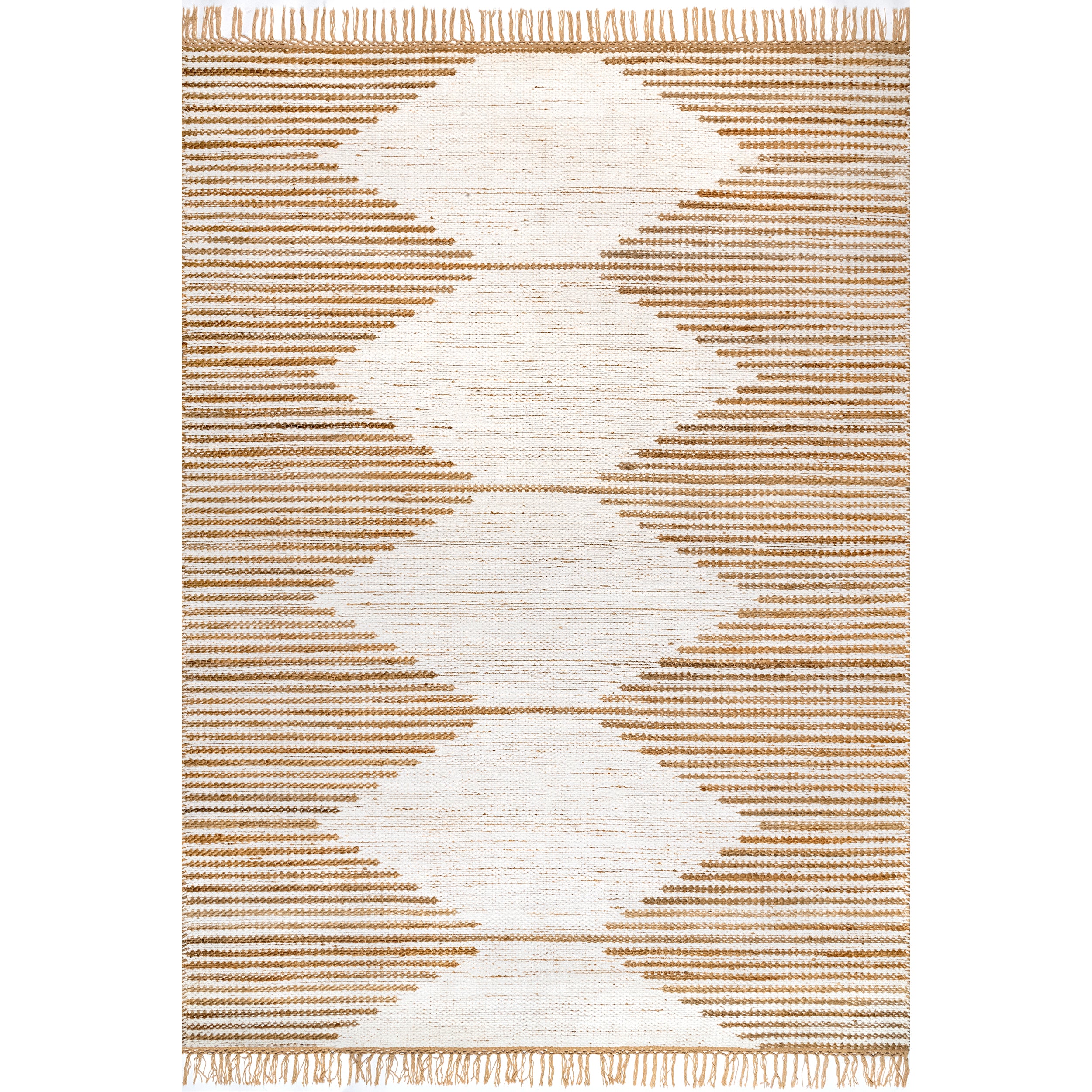 Clea Hand Woven Geometric Flatweave Tassel Area Rug