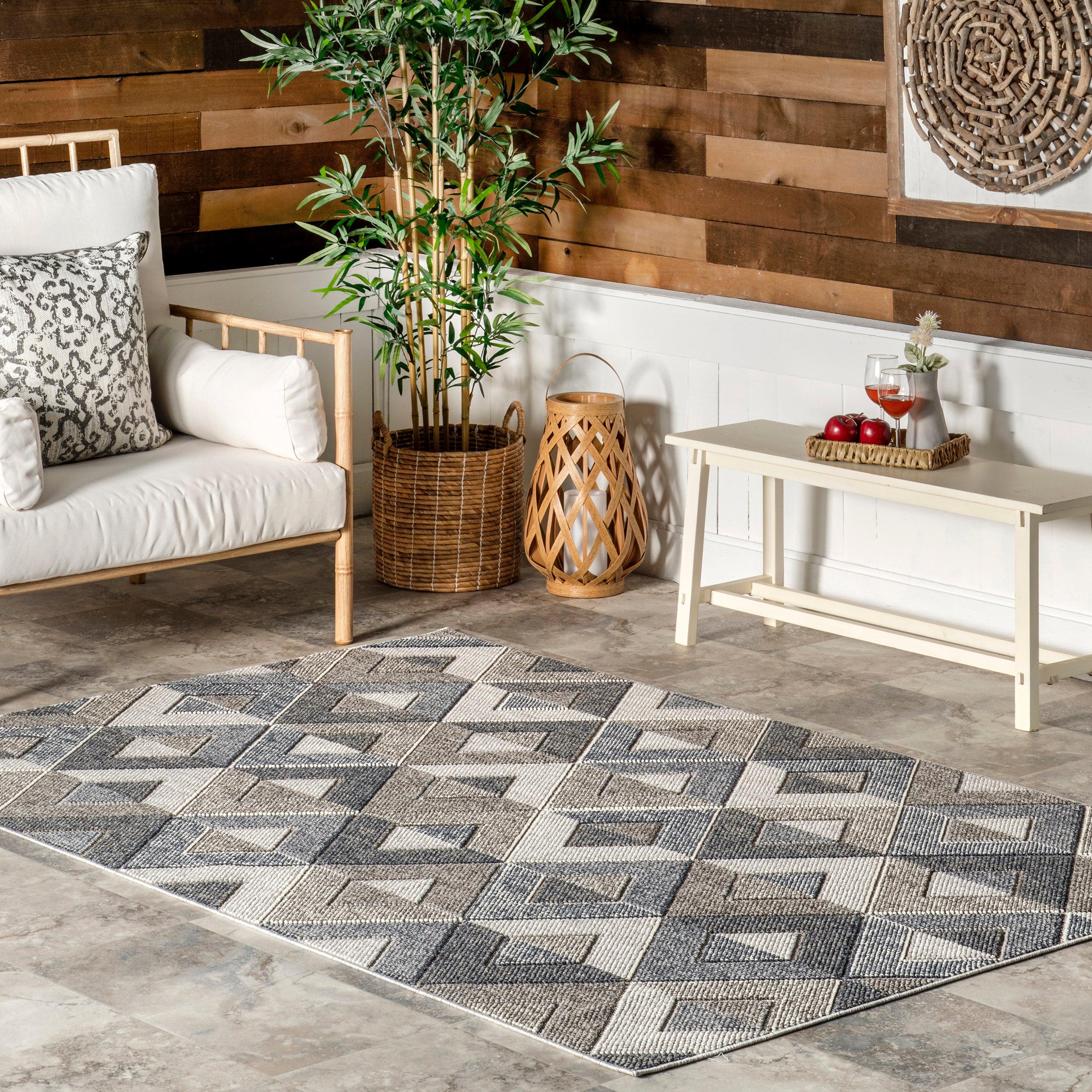Gale Geometric Indoor/Outdoor Area Rug - Image 2