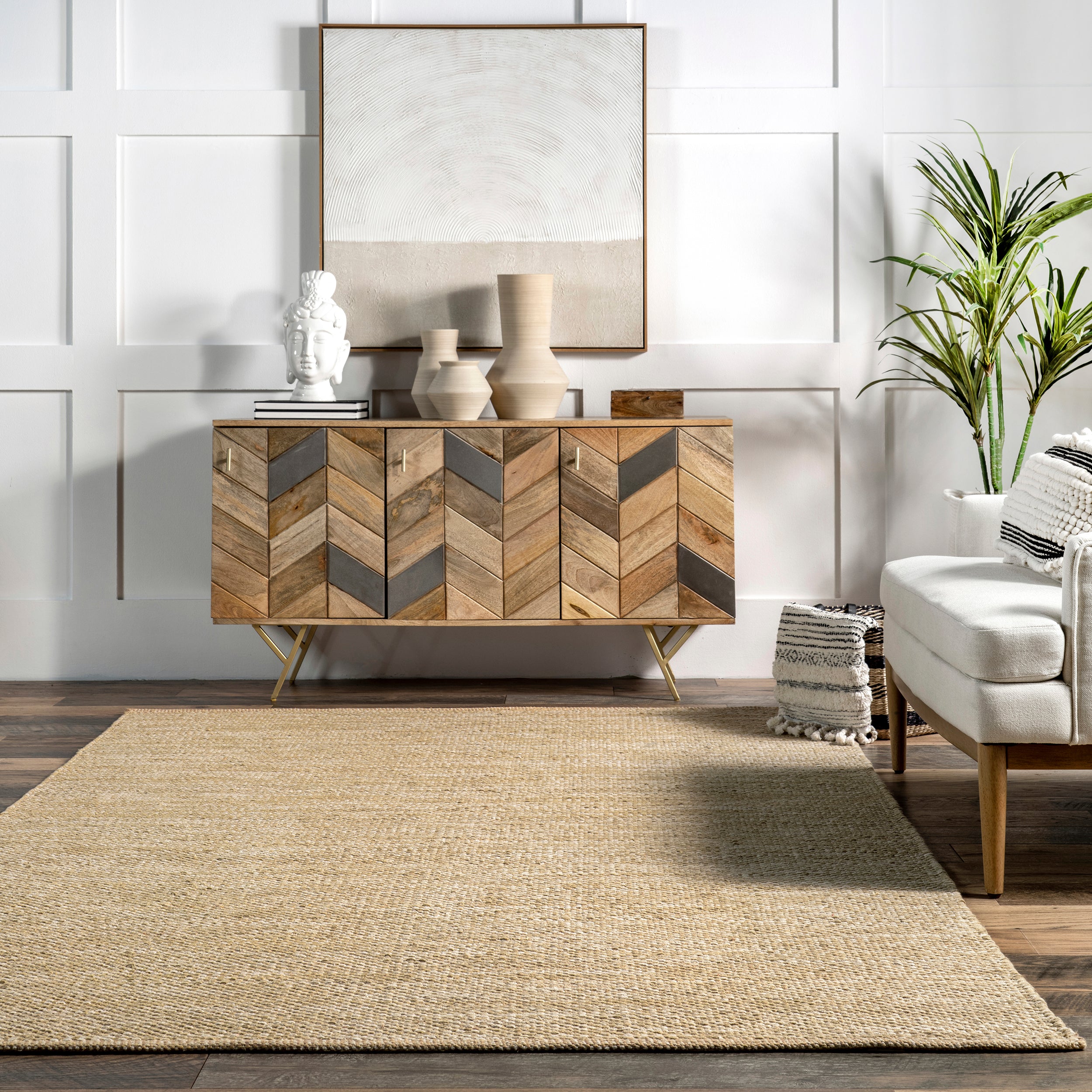 Alessi Solid Farmhouse Cotton Area Rug - Image 8