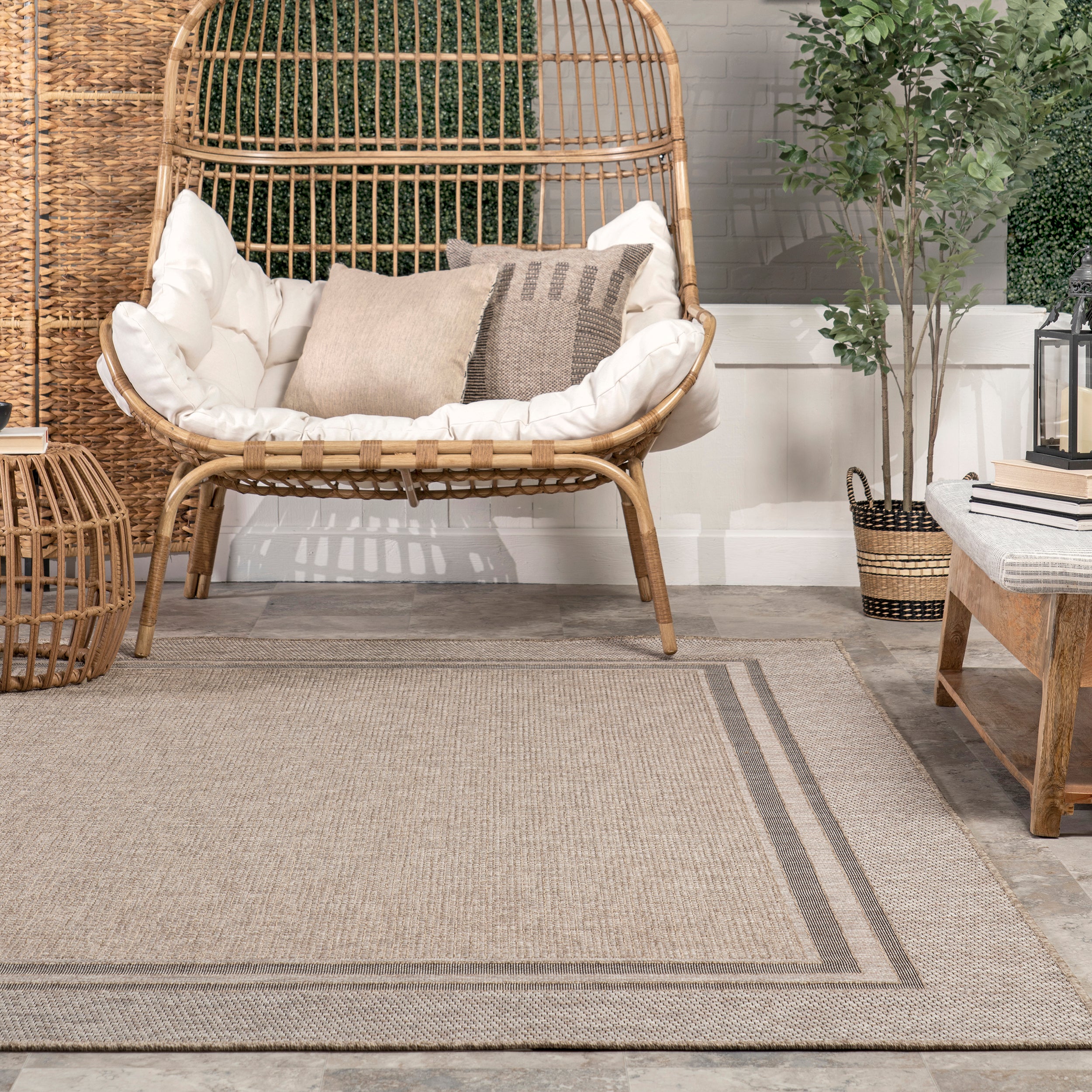 Inaya Casual Bordered Indoor/Outdoor Area Rug - Image 8