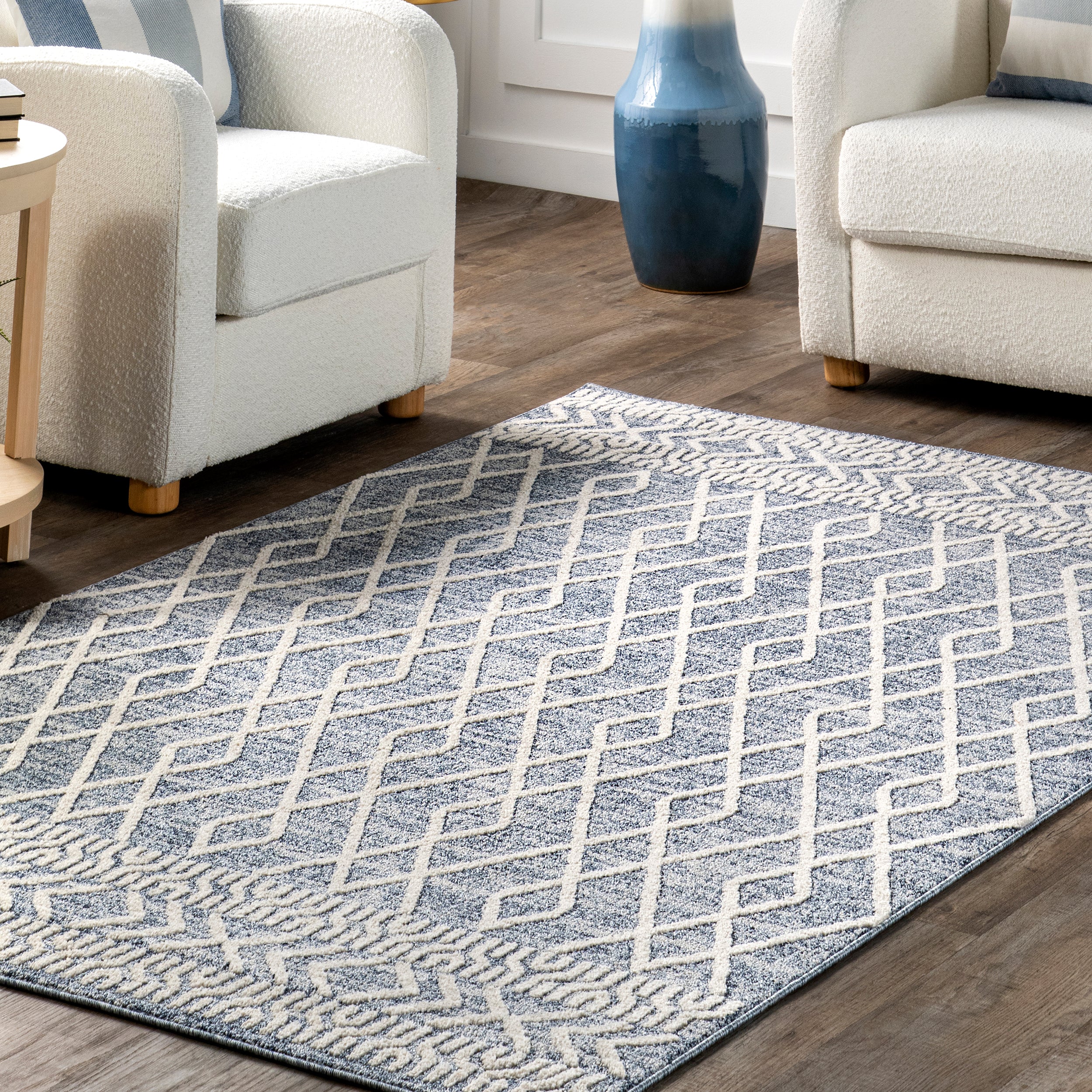 Ailsa Moroccan Linked Trellis Area Rug - Image 9