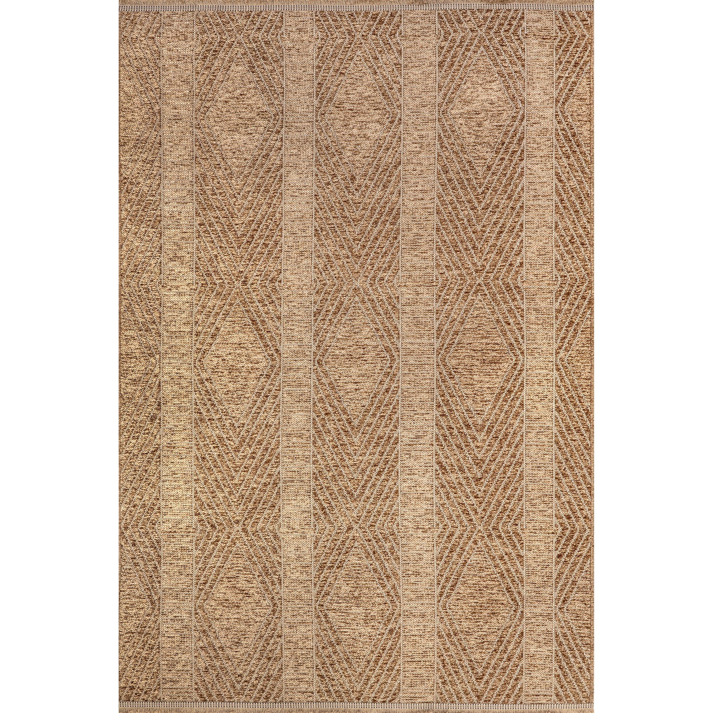 Deisy Diamond Lined Fringe Area Rug